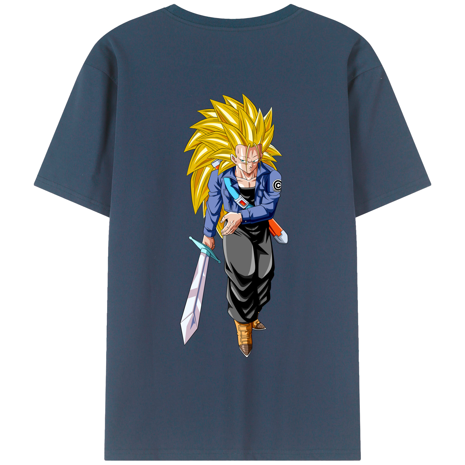 （画像用） ドラゴンボール トランクス（Torankusu）DRAGON BALL Trunks 綿100％ メンズ半袖Tシャツ（バックプリント） 通気性