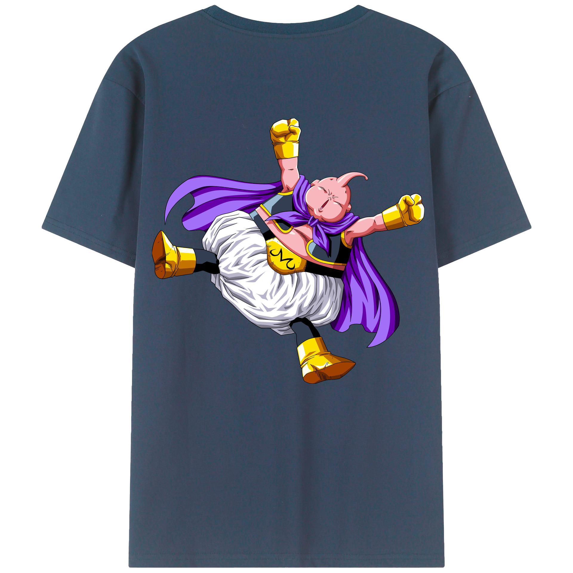 （画像用） ドラゴンボール 魔人ブウ DRAGON BALL Majin Buu 綿100％ メンズ半袖Tシャツ（バックプリント） 通気性