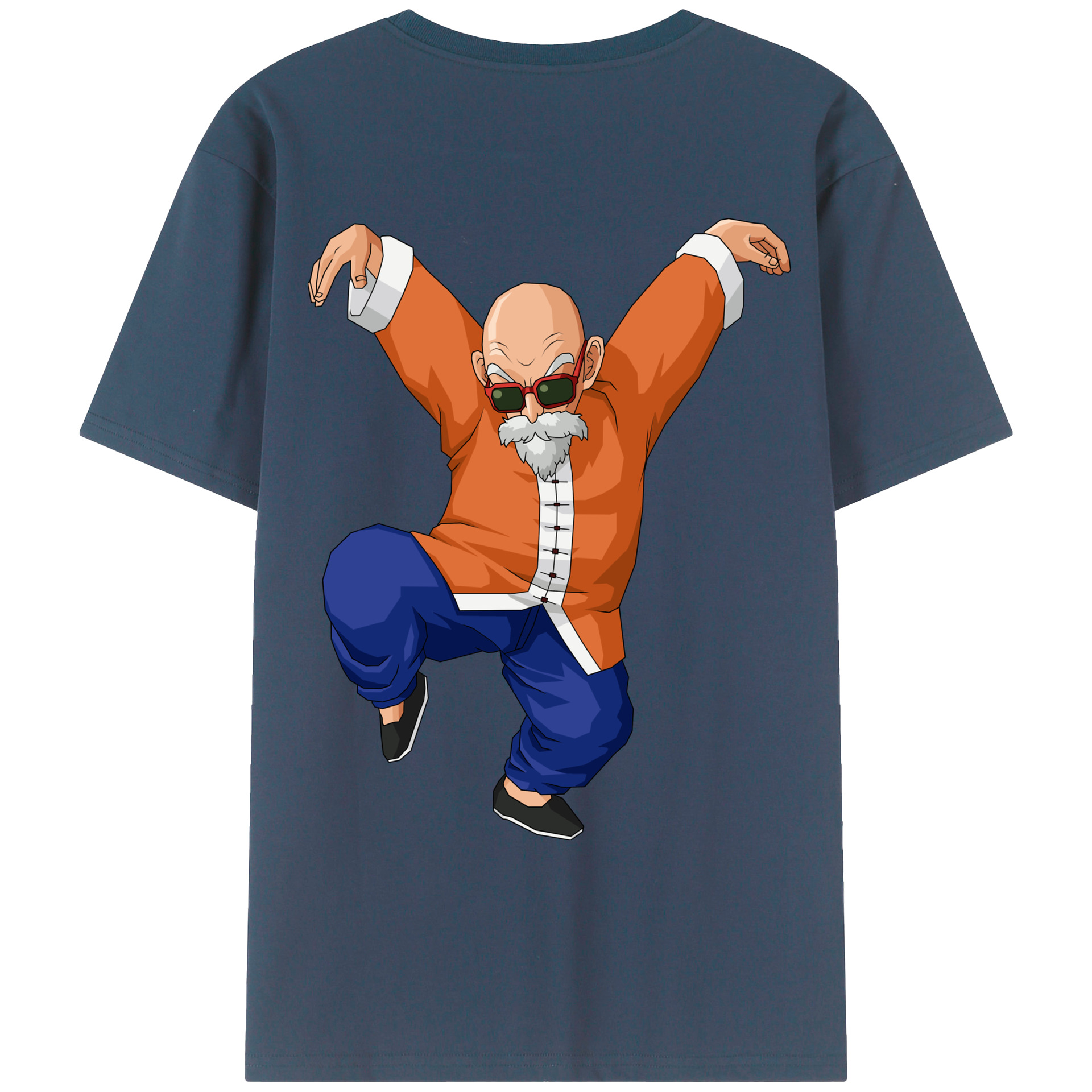 （画像用） ドラゴンボール 亀仙人（かめせんにん） DRAGON BALL Master Roshi Kame Sennin 綿100％ メンズ半袖Tシャツ（バックプリント） 通気性