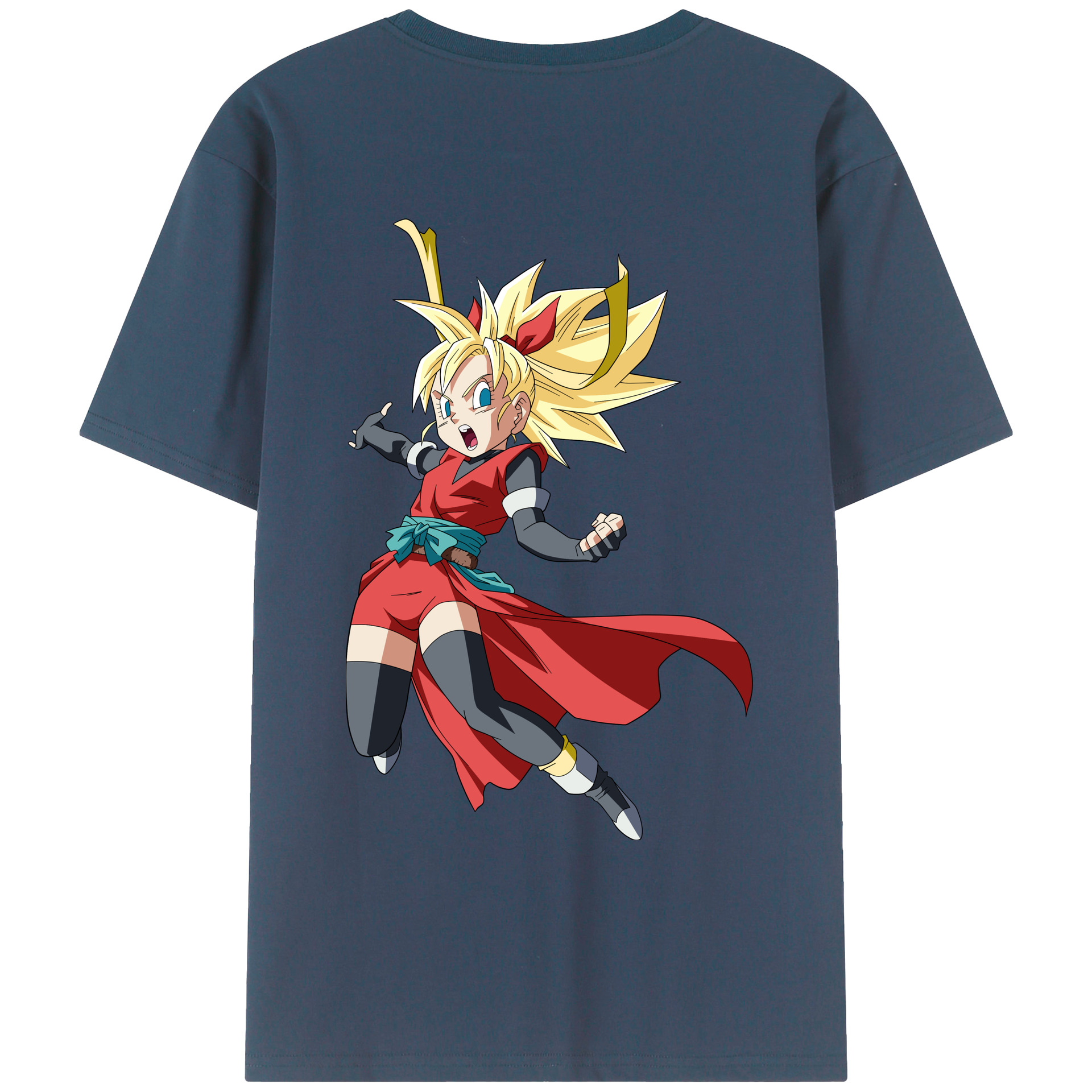 （画像用） ドラゴンボール カリフラ DRAGON BALL Caulifla 綿100％ メンズ半袖Tシャツ（バックプリント） 通気性