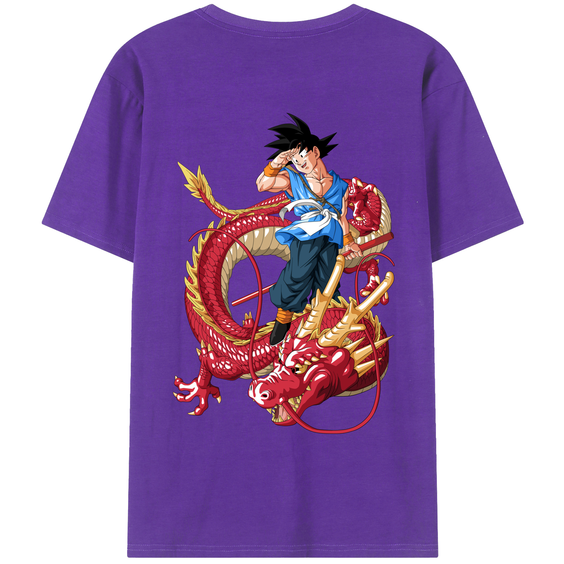 （画像用） ドラゴンボール 孫悟空（そん ごくう）Son Goku カカロット DRAGON BALL Kakarotto 綿100％ メンズ半袖Tシャツ（バックプリント） 通気性