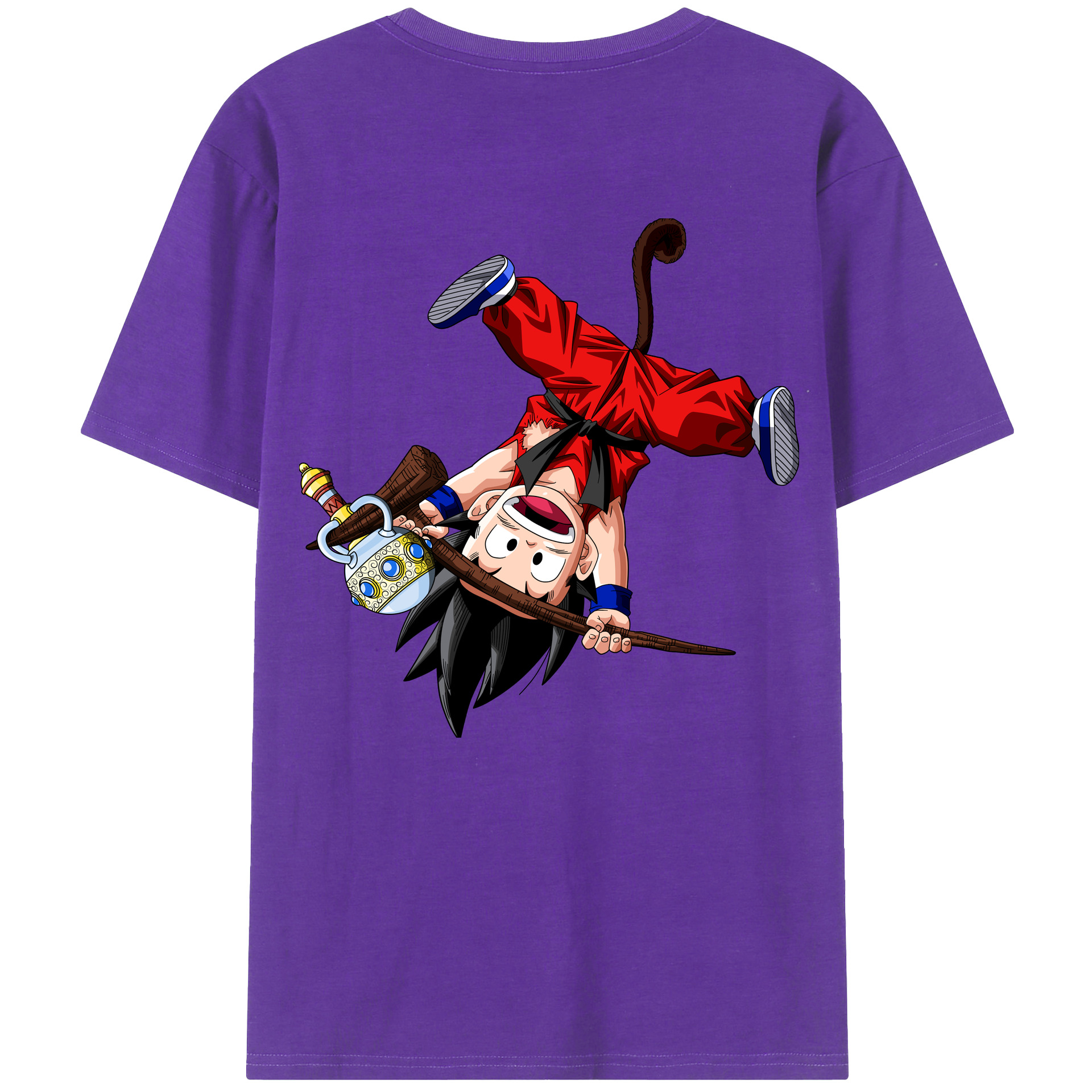 （画像用） ドラゴンボール 孫悟空（そん ごくう）Son Goku カカロット DRAGON BALL Kakarotto 綿100％ メンズ半袖Tシャツ（バックプリント） 通気性
