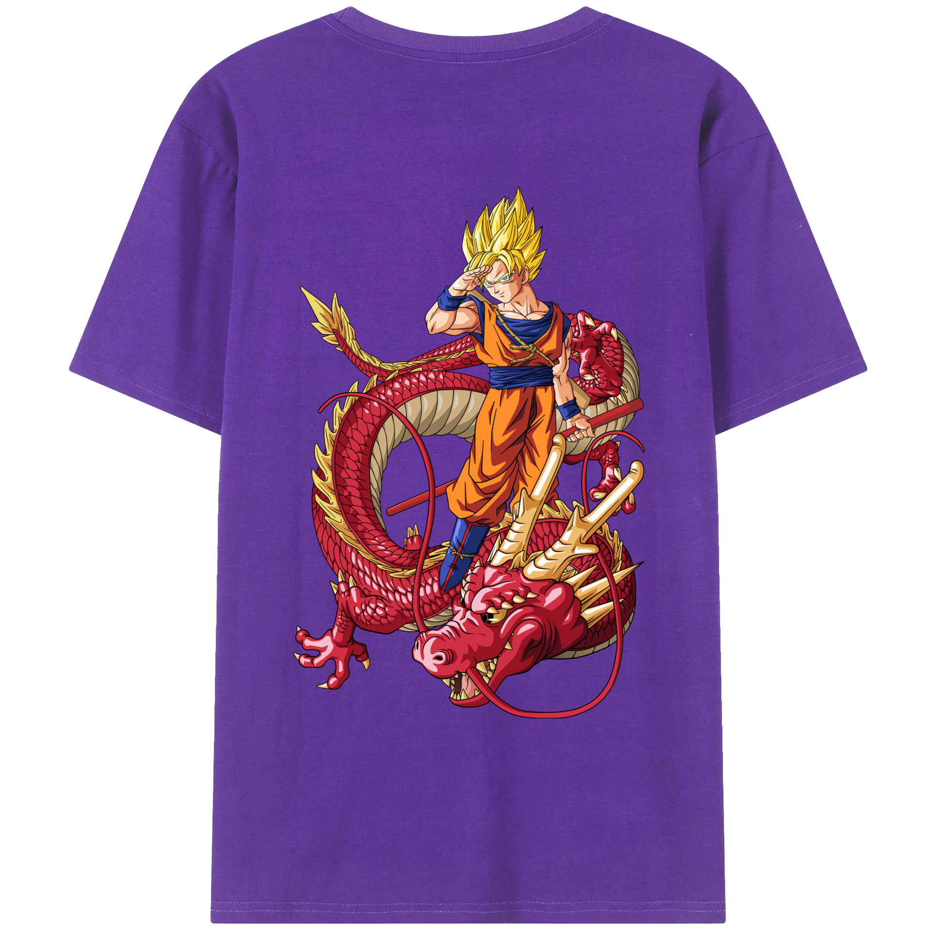 （画像用） ドラゴンボール 孫悟空（そん ごくう）Son Goku カカロット DRAGON BALL Kakarotto 綿100％ メンズ半袖Tシャツ（バックプリント） 通気性