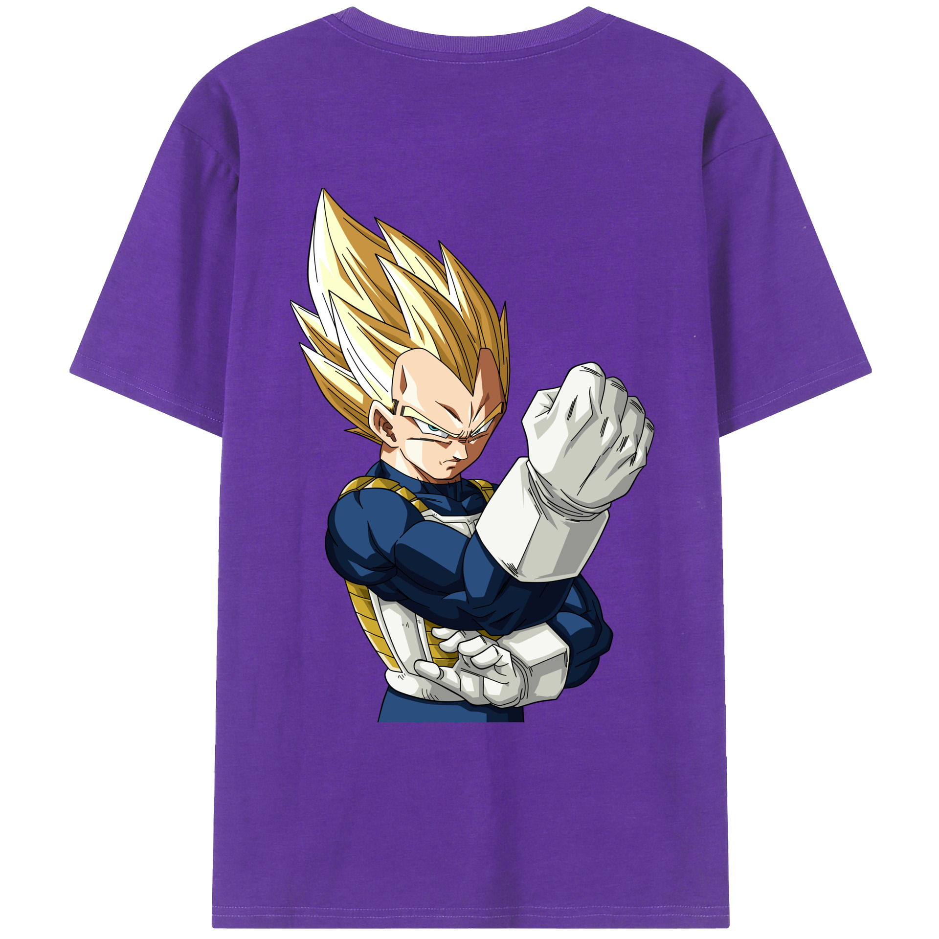（画像用） ドラゴンボール ベジータ四世（Bejīta Yonsei）DRAGON BALL Vegeta IV 綿100％ メンズ半袖Tシャツ（バックプリント） 通気性