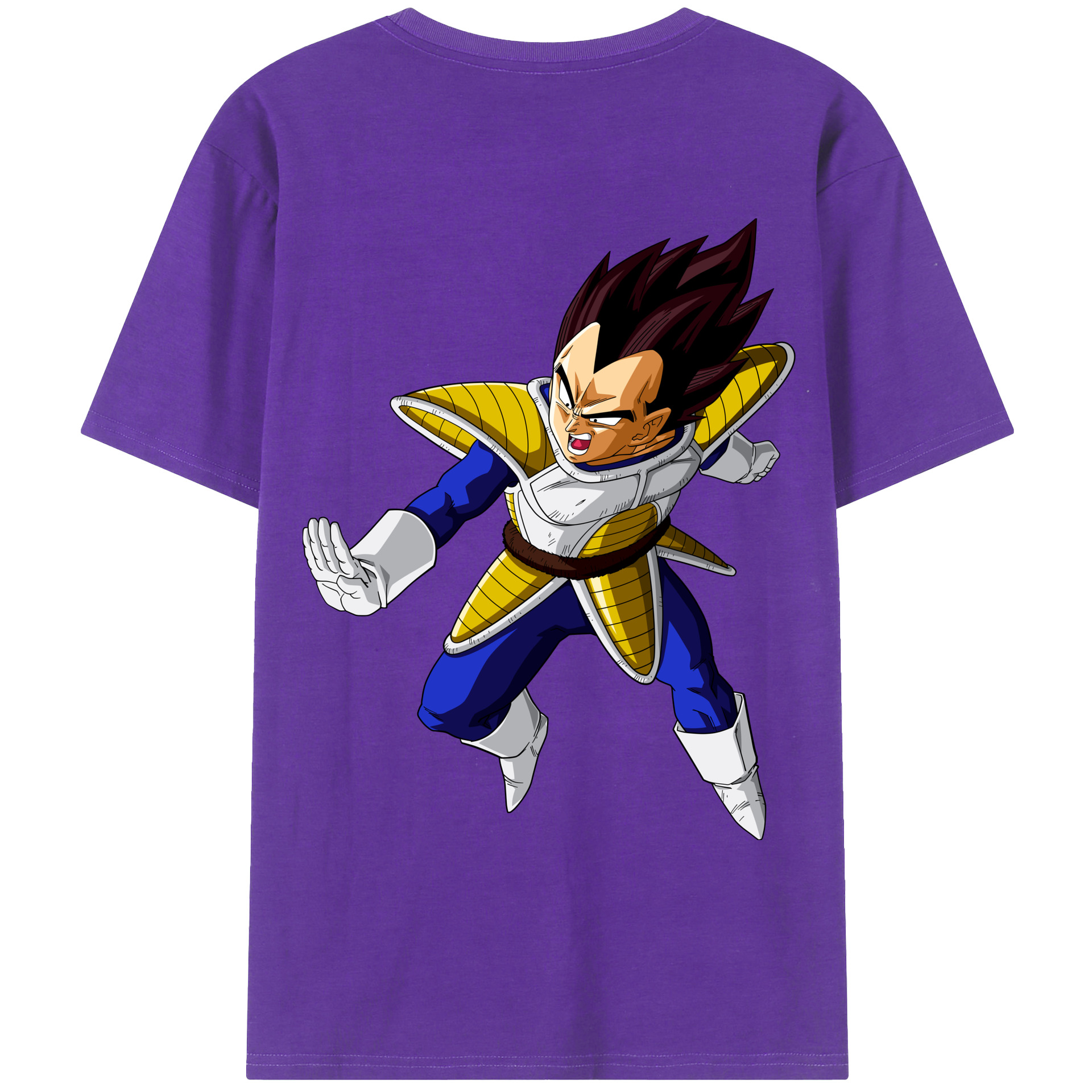 （画像用） ドラゴンボール ベジータ四世（Bejīta Yonsei）DRAGON BALL Vegeta IV 綿100％ メンズ半袖Tシャツ（バックプリント） 通気性