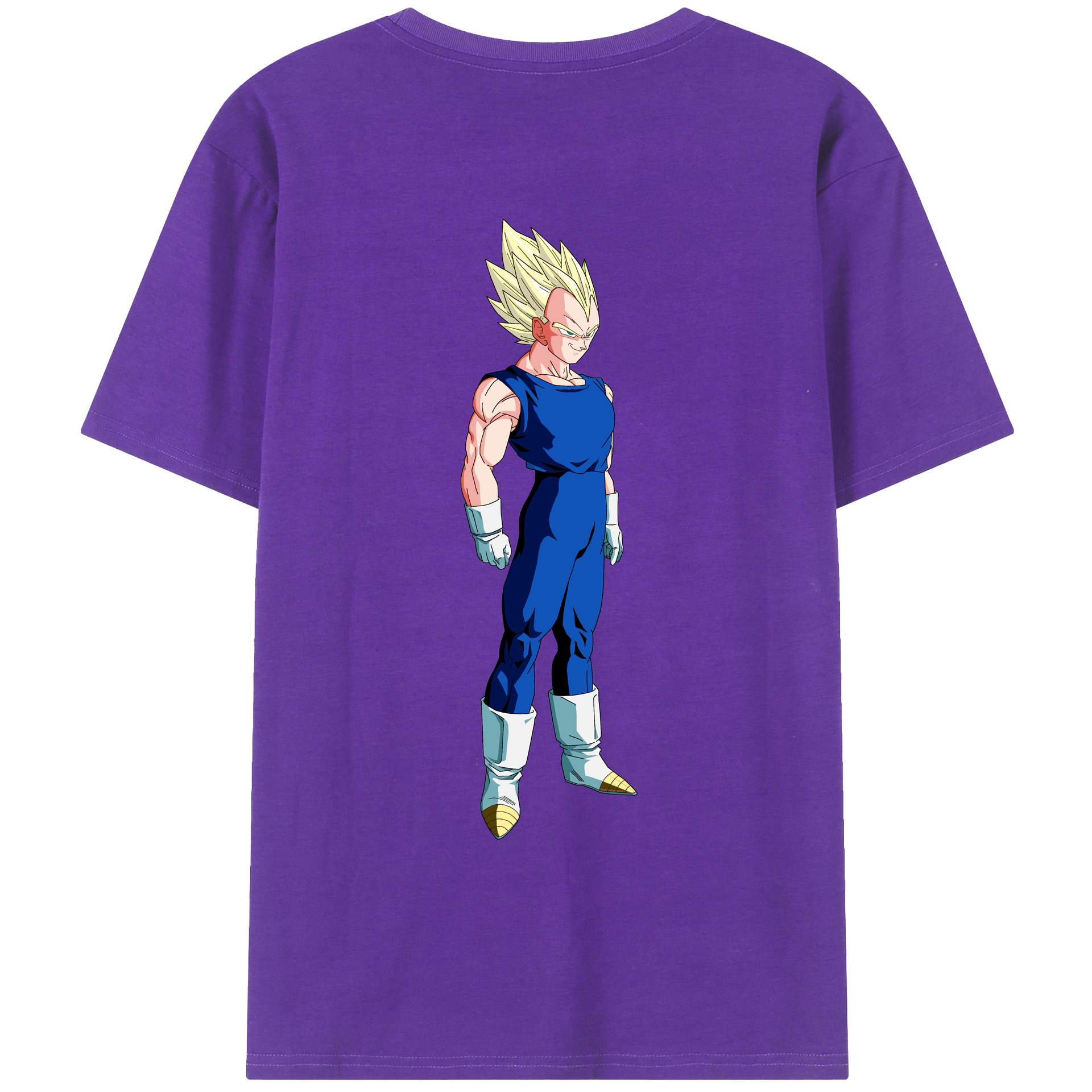 （画像用） ドラゴンボール ベジータ四世（Bejīta Yonsei）DRAGON BALL Vegeta IV 綿100％ メンズ半袖Tシャツ（バックプリント） 通気性