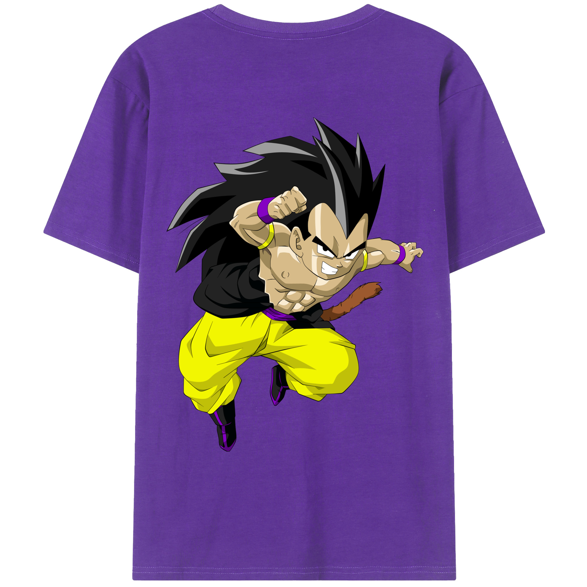 （画像用） ドラゴンボール ベジータ四世（Bejīta Yonsei）DRAGON BALL Vegeta IV 綿100％ メンズ半袖Tシャツ（バックプリント） 通気性