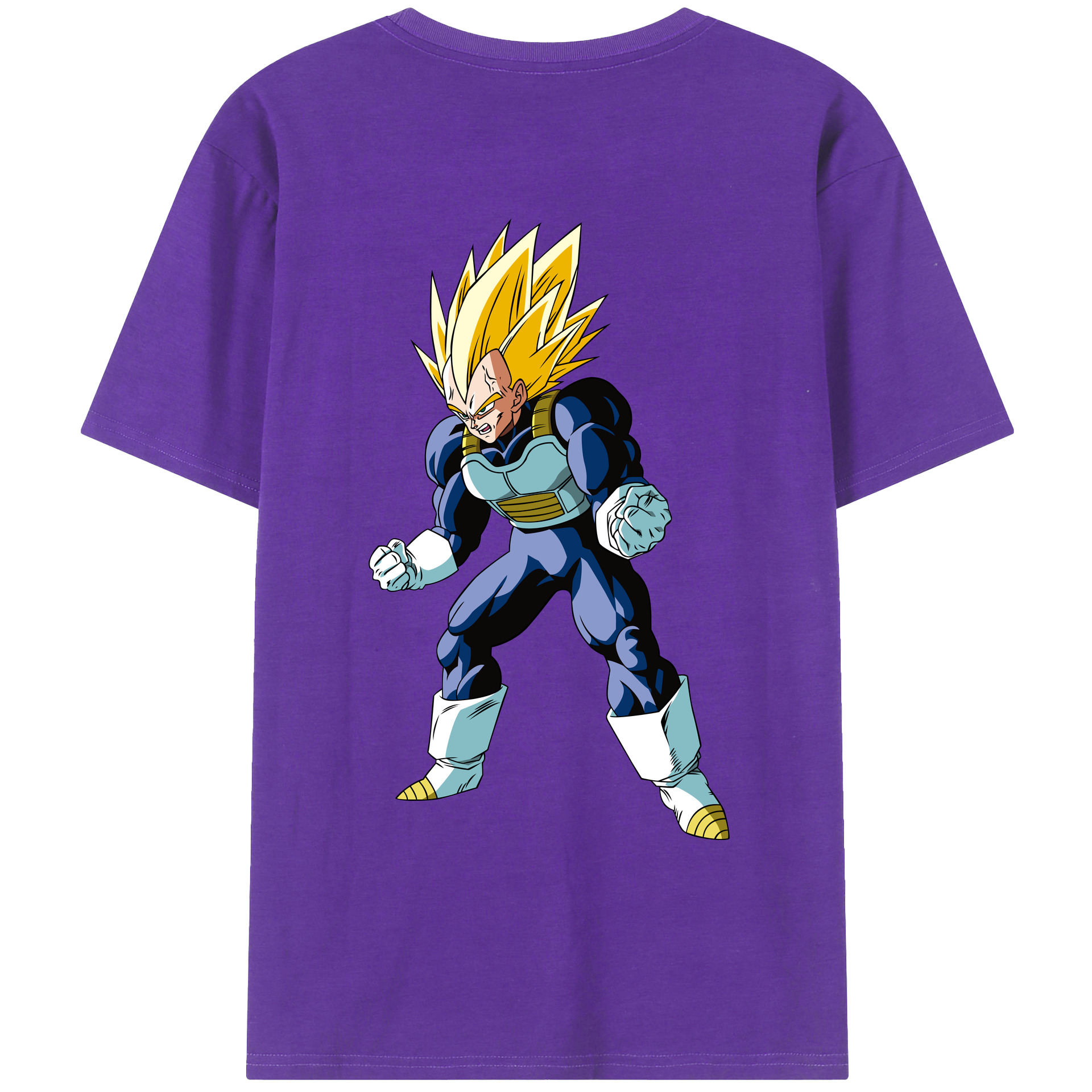 （画像用） ドラゴンボール ベジータ四世（Bejīta Yonsei）DRAGON BALL Vegeta IV 綿100％ メンズ半袖Tシャツ（バックプリント） 通気性