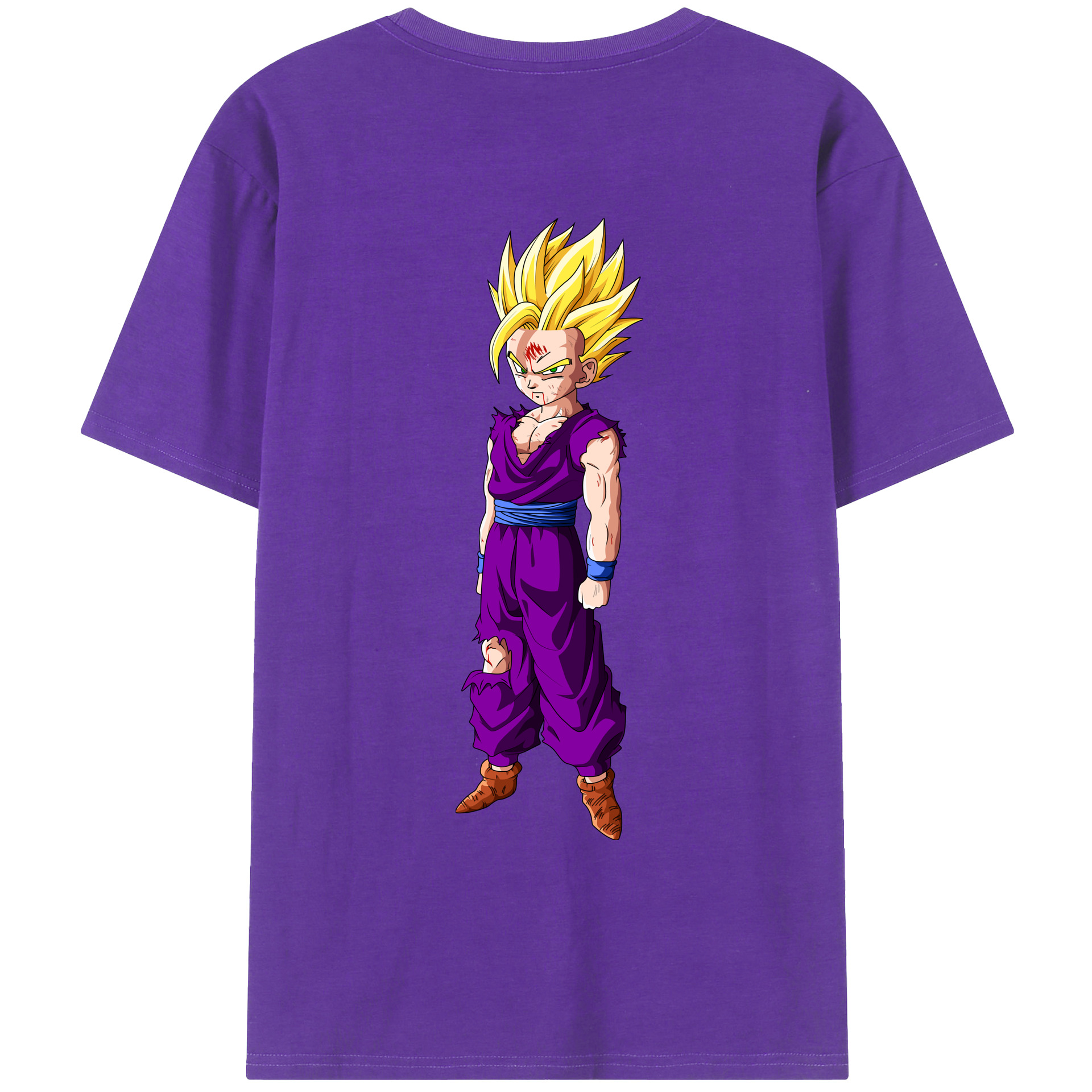 （画像用） ドラゴンボール 孫 悟飯（そんごはん）DRAGON BALL Son Gohan 綿100％ メンズ半袖Tシャツ（バックプリント） 通気性