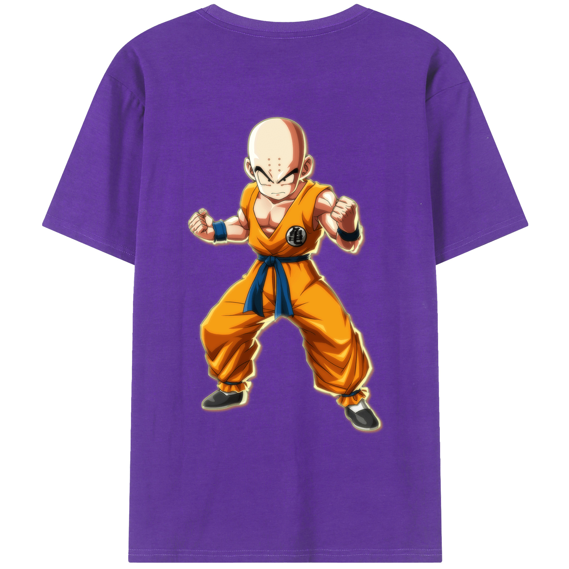 （画像用） ドラゴンボール クリリン DRAGON BALL krillin 綿100％ メンズ半袖Tシャツ（バックプリント） 通気性