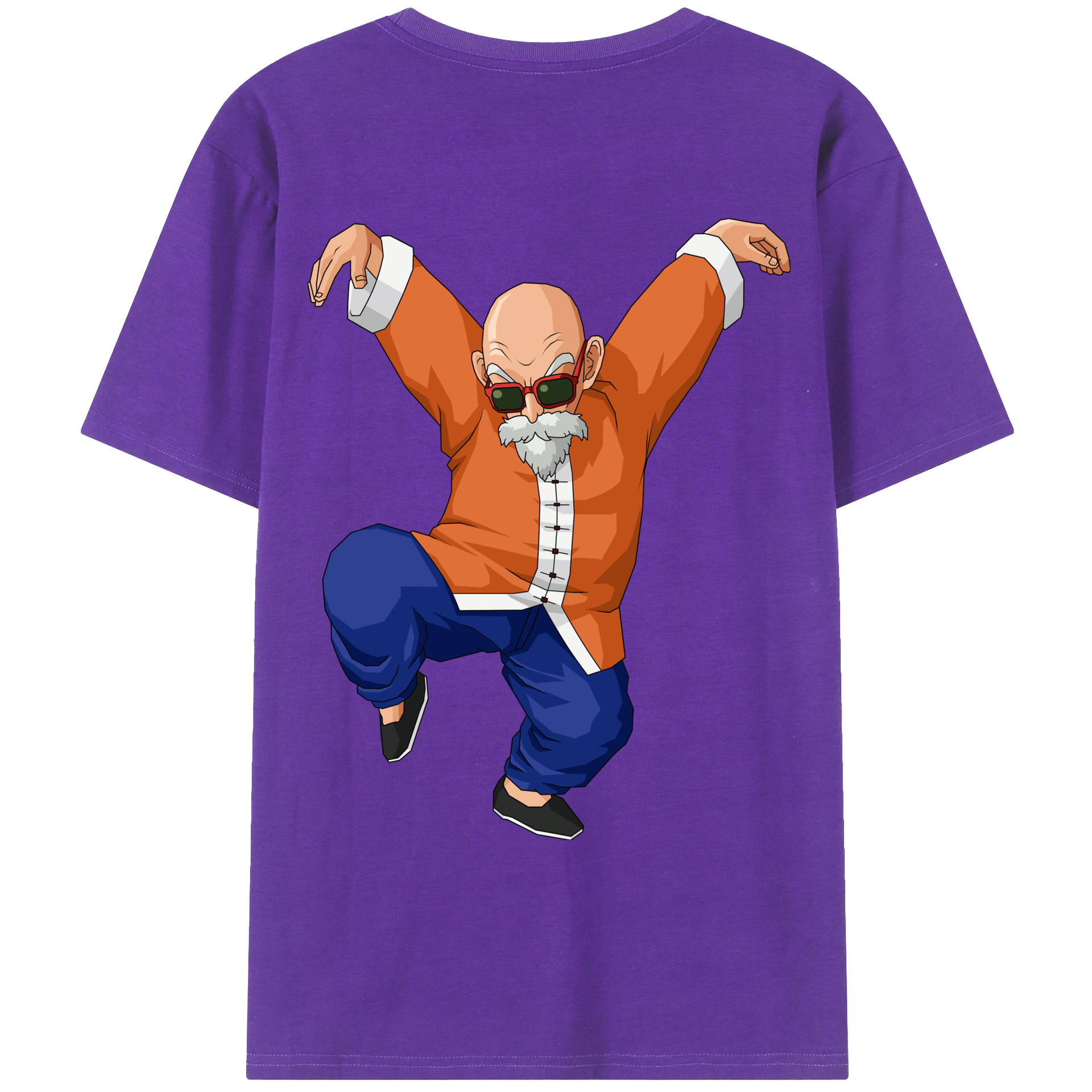 （画像用） ドラゴンボール 亀仙人（かめせんにん） DRAGON BALL Master Roshi Kame Sennin 綿100％ メンズ半袖Tシャツ（バックプリント） 通気性