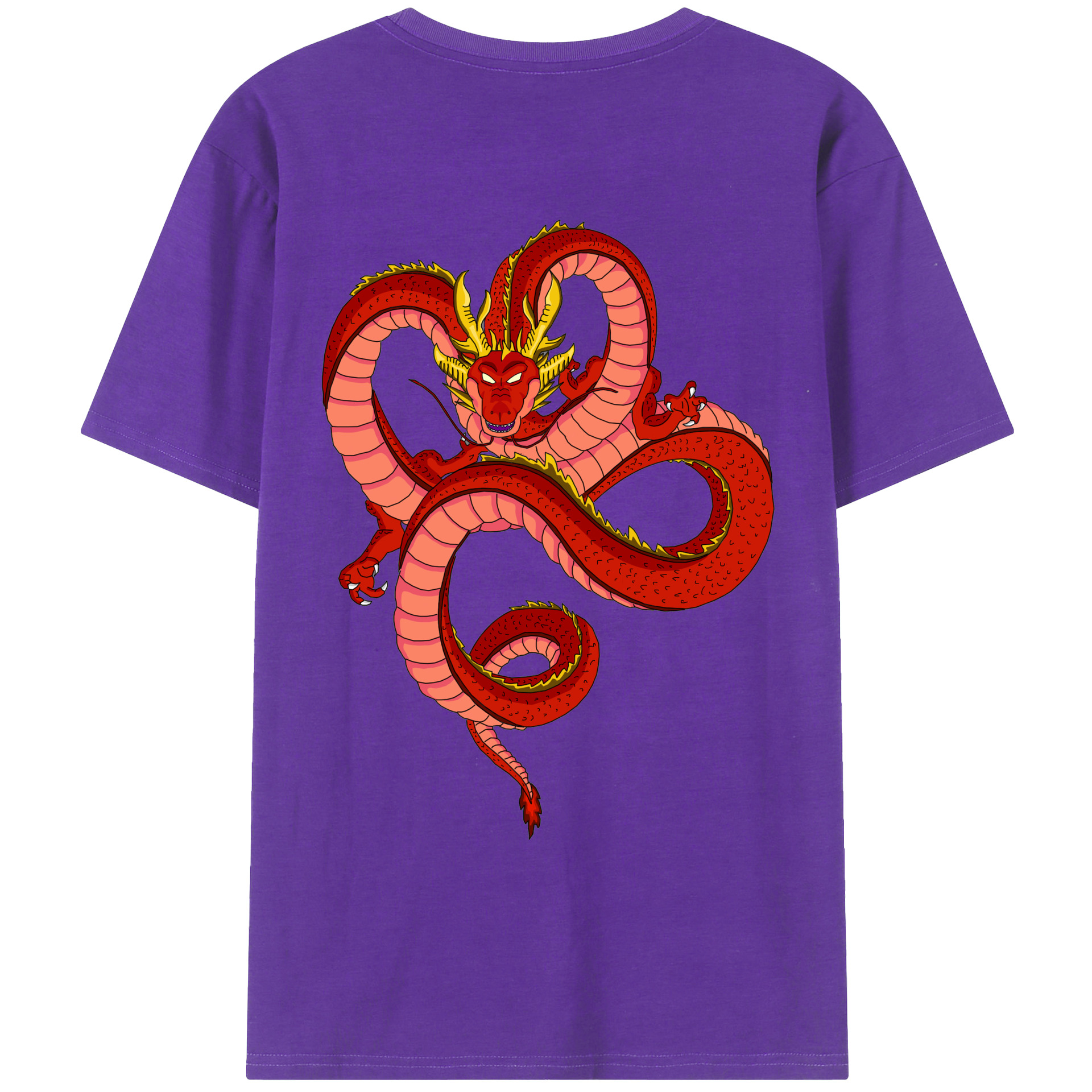 （画像用） ドラゴンボール 神龍 シェンロン DRAGON BALL Shenron 綿100％ メンズ半袖Tシャツ（バックプリント） 通気性