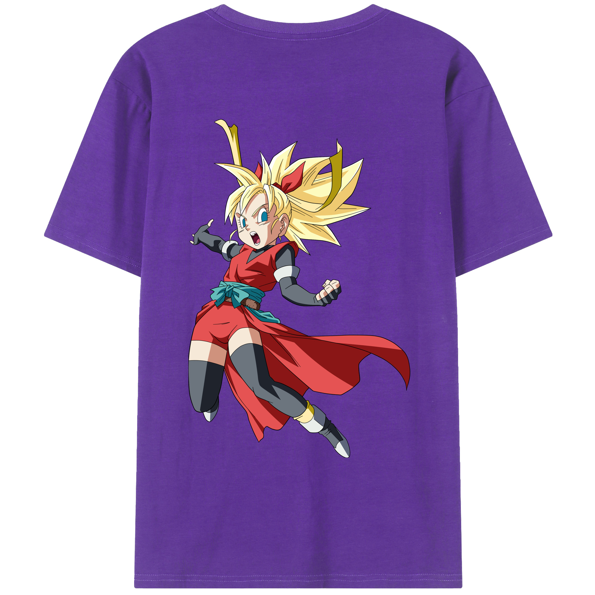（画像用） ドラゴンボール カリフラ DRAGON BALL Caulifla 綿100％ メンズ半袖Tシャツ（バックプリント） 通気性