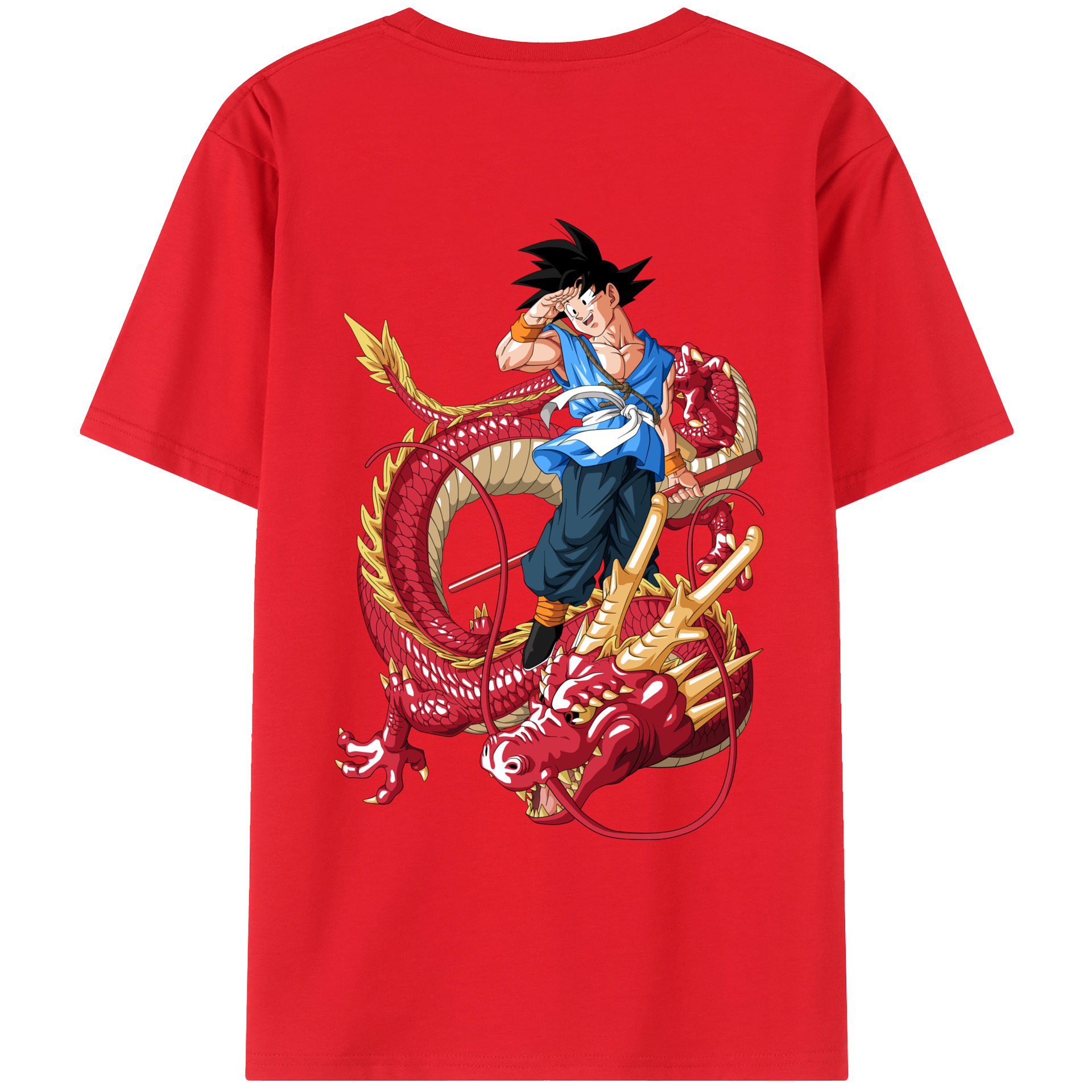 （画像用） ドラゴンボール 孫悟空（そん ごくう）Son Goku カカロット DRAGON BALL Kakarotto 綿100％ メンズ半袖Tシャツ（バックプリント） 通気性