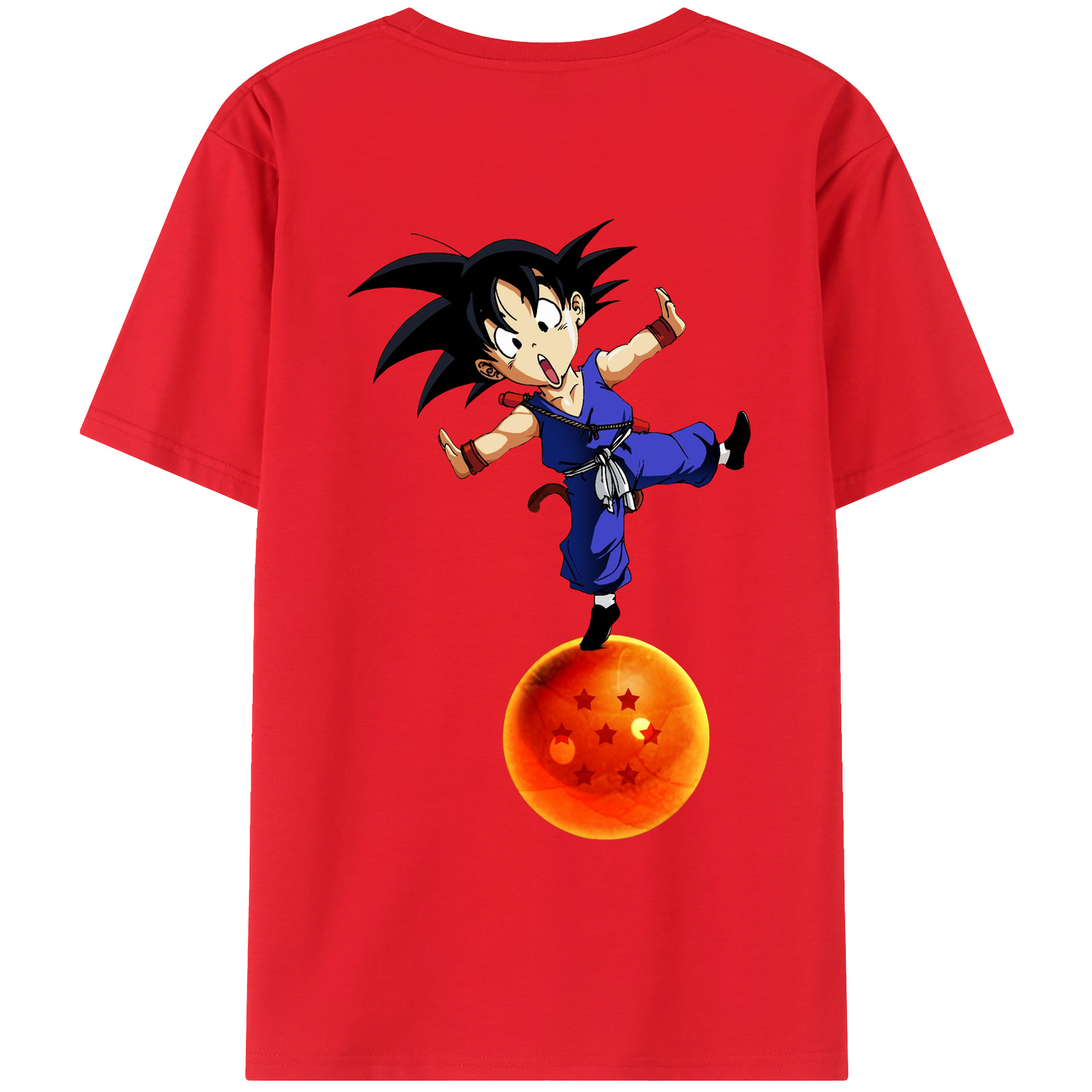 （画像用） ドラゴンボール 孫悟空（そん ごくう）Son Goku カカロット DRAGON BALL Kakarotto 綿100％ メンズ半袖Tシャツ（バックプリント） 通気性