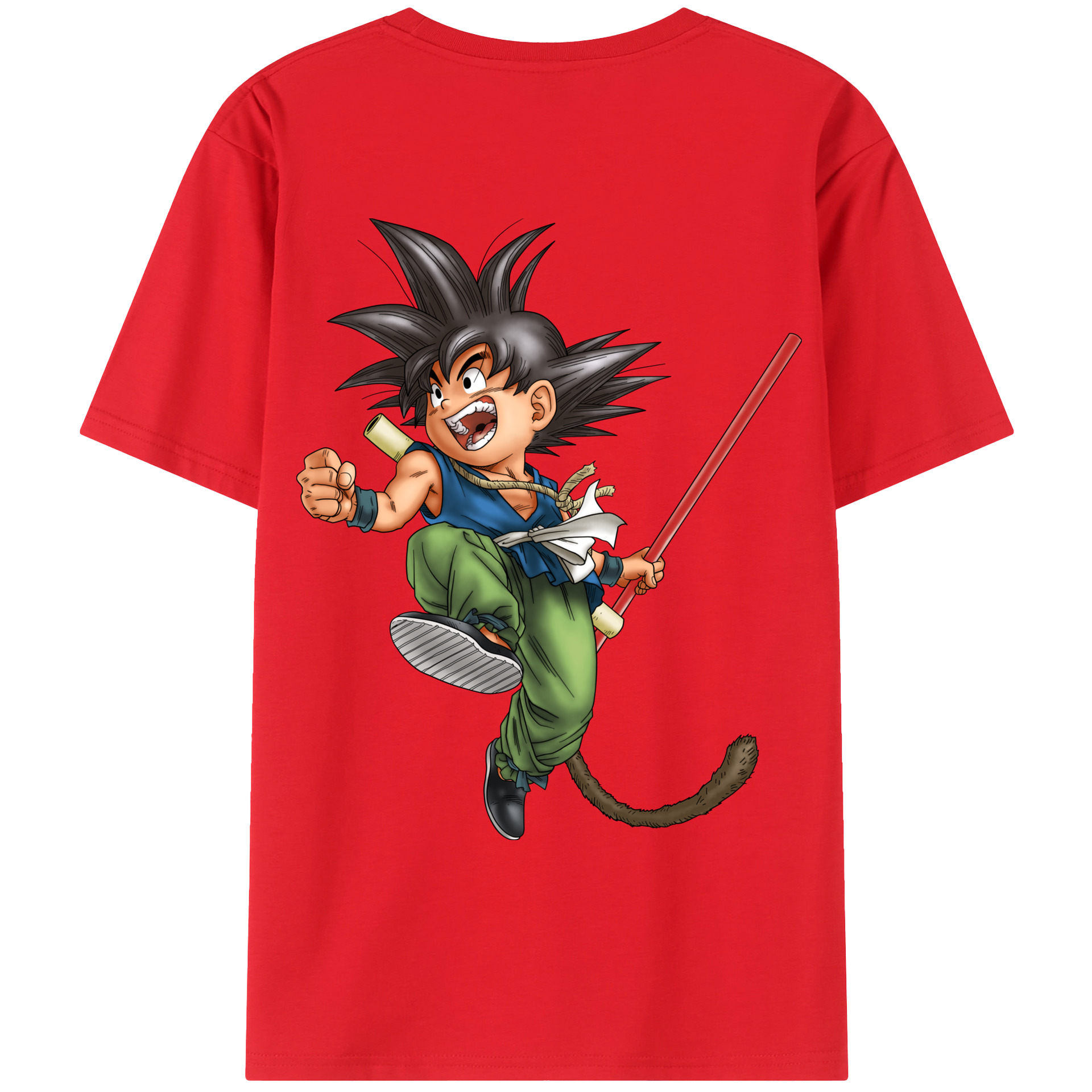 （画像用） ドラゴンボール 孫悟空（そん ごくう）Son Goku カカロット DRAGON BALL Kakarotto 綿100％ メンズ半袖Tシャツ（バックプリント） 通気性