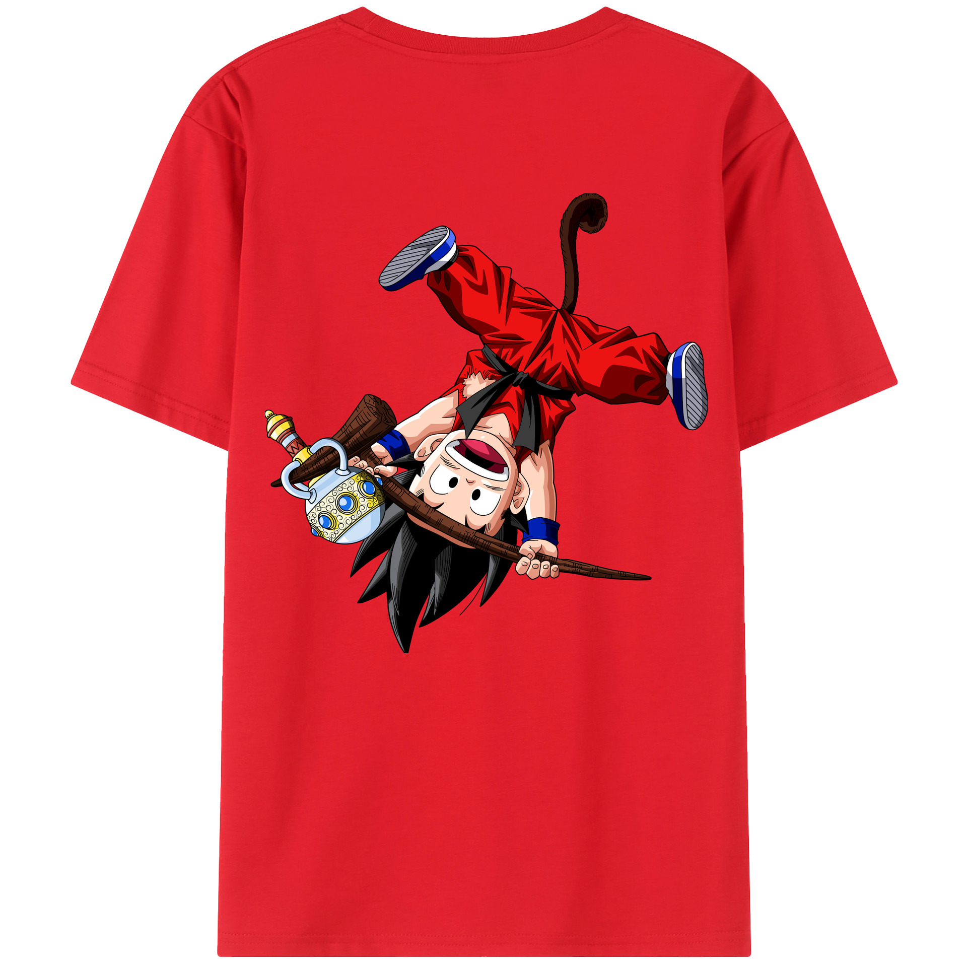 （画像用） ドラゴンボール 孫悟空（そん ごくう）Son Goku カカロット DRAGON BALL Kakarotto 綿100％ メンズ半袖Tシャツ（バックプリント） 通気性