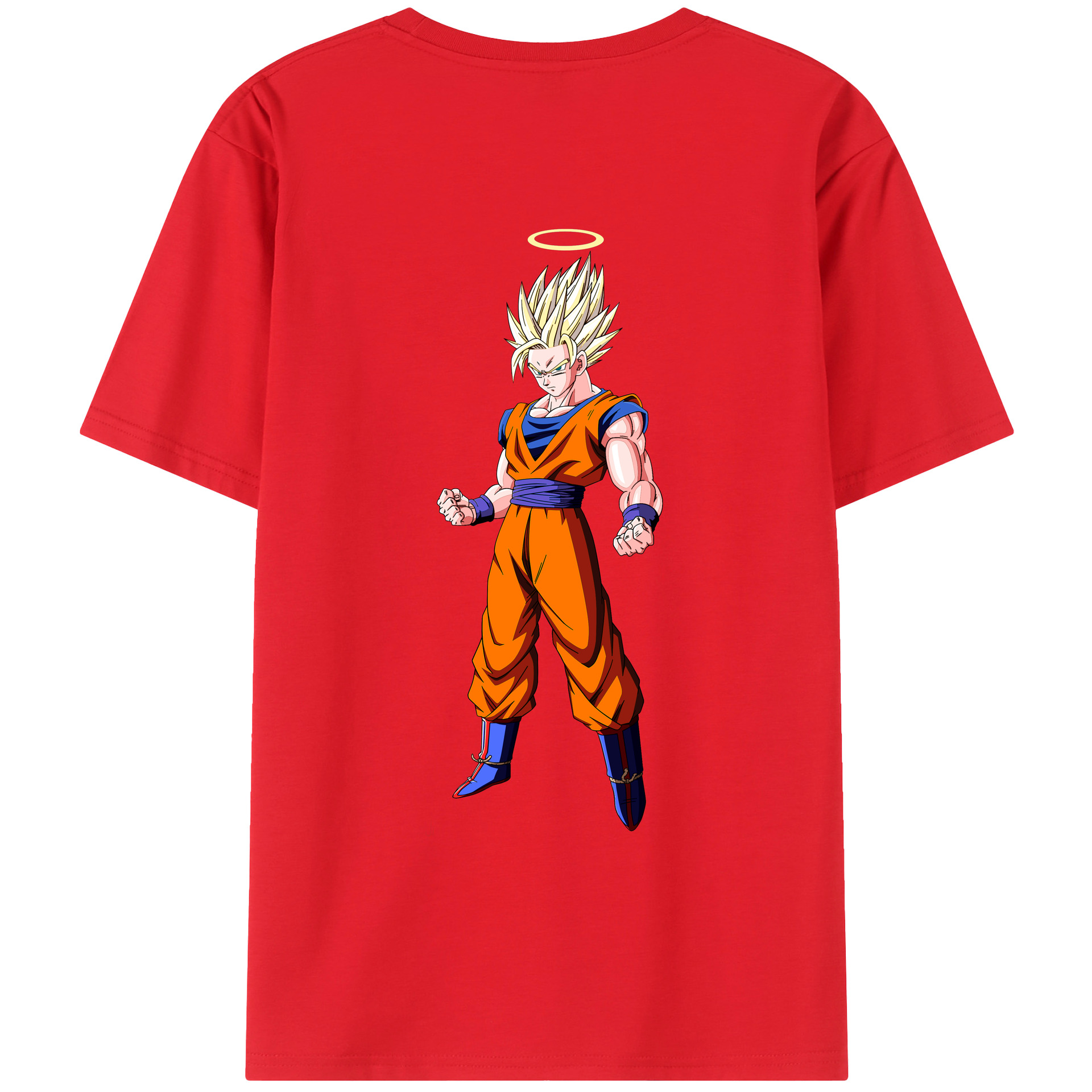（画像用） ドラゴンボール 孫悟空（そん ごくう）Son Goku カカロット DRAGON BALL Kakarotto 綿100％ メンズ半袖Tシャツ（バックプリント） 通気性