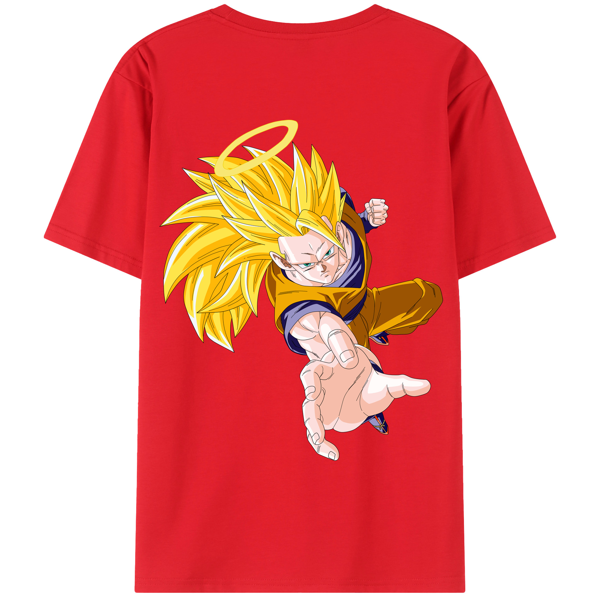 （画像用） ドラゴンボール 孫悟空（そん ごくう）Son Goku カカロット DRAGON BALL Kakarotto 綿100％ メンズ半袖Tシャツ（バックプリント） 通気性