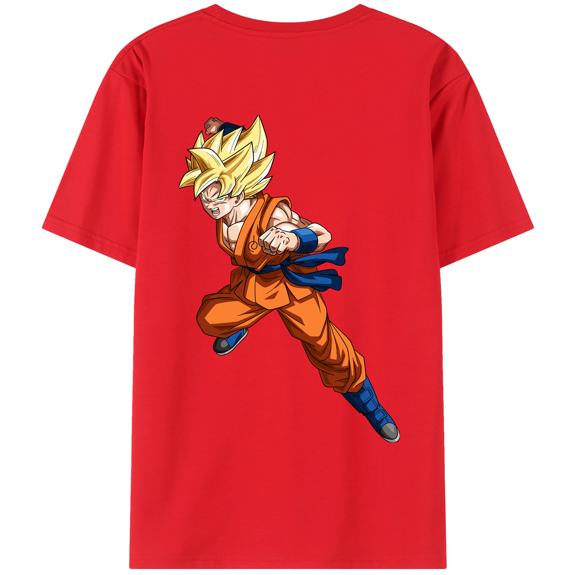 （画像用） ドラゴンボール 孫悟空（そん ごくう）Son Goku カカロット DRAGON BALL Kakarotto 綿100％ メンズ半袖Tシャツ（バックプリント） 通気性