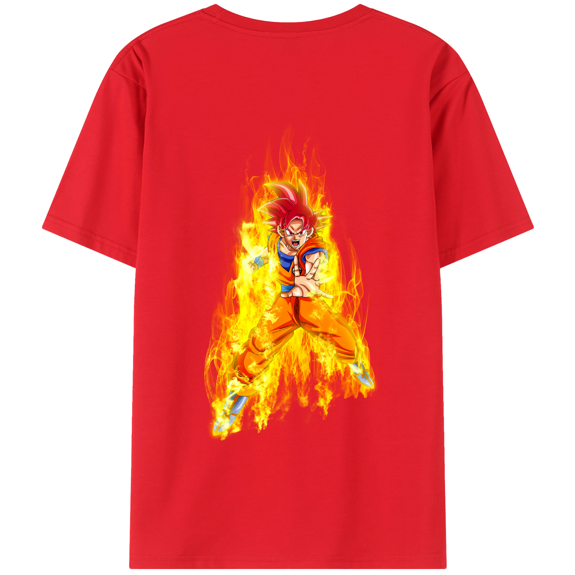 （画像用） ドラゴンボール 孫悟空（そん ごくう）Son Goku カカロット DRAGON BALL Kakarotto 綿100％ メンズ半袖Tシャツ（バックプリント） 通気性