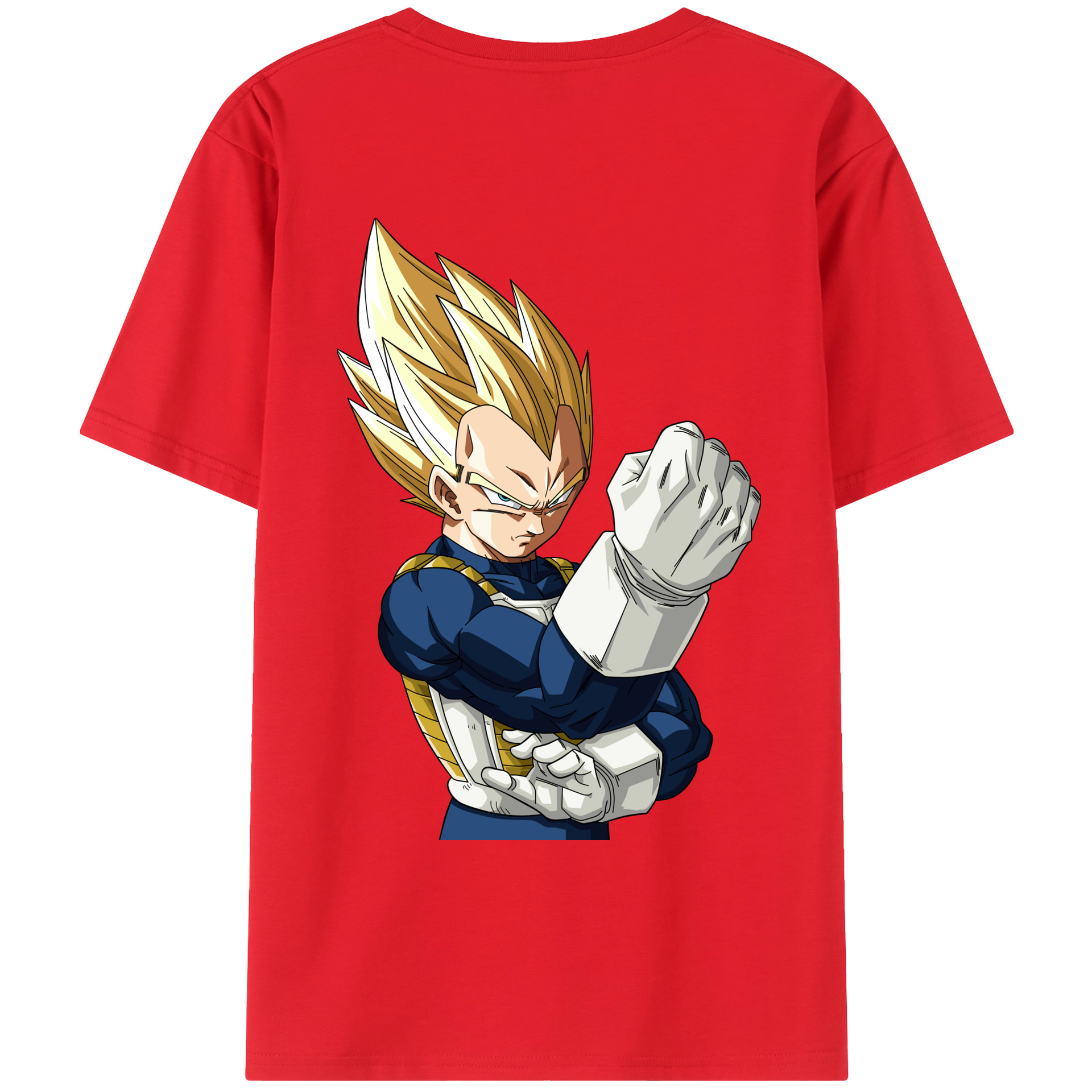 （画像用） ドラゴンボール ベジータ四世（Bejīta Yonsei）DRAGON BALL Vegeta IV 綿100％ メンズ半袖Tシャツ（バックプリント） 通気性