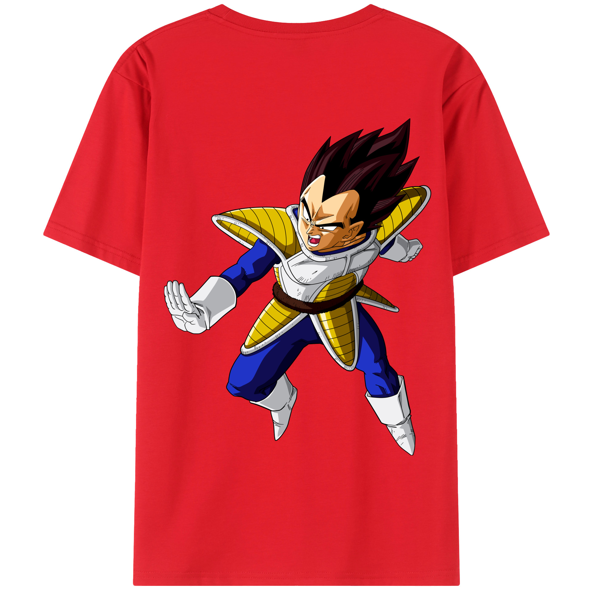 （画像用） ドラゴンボール ベジータ四世（Bejīta Yonsei）DRAGON BALL Vegeta IV 綿100％ メンズ半袖Tシャツ（バックプリント） 通気性