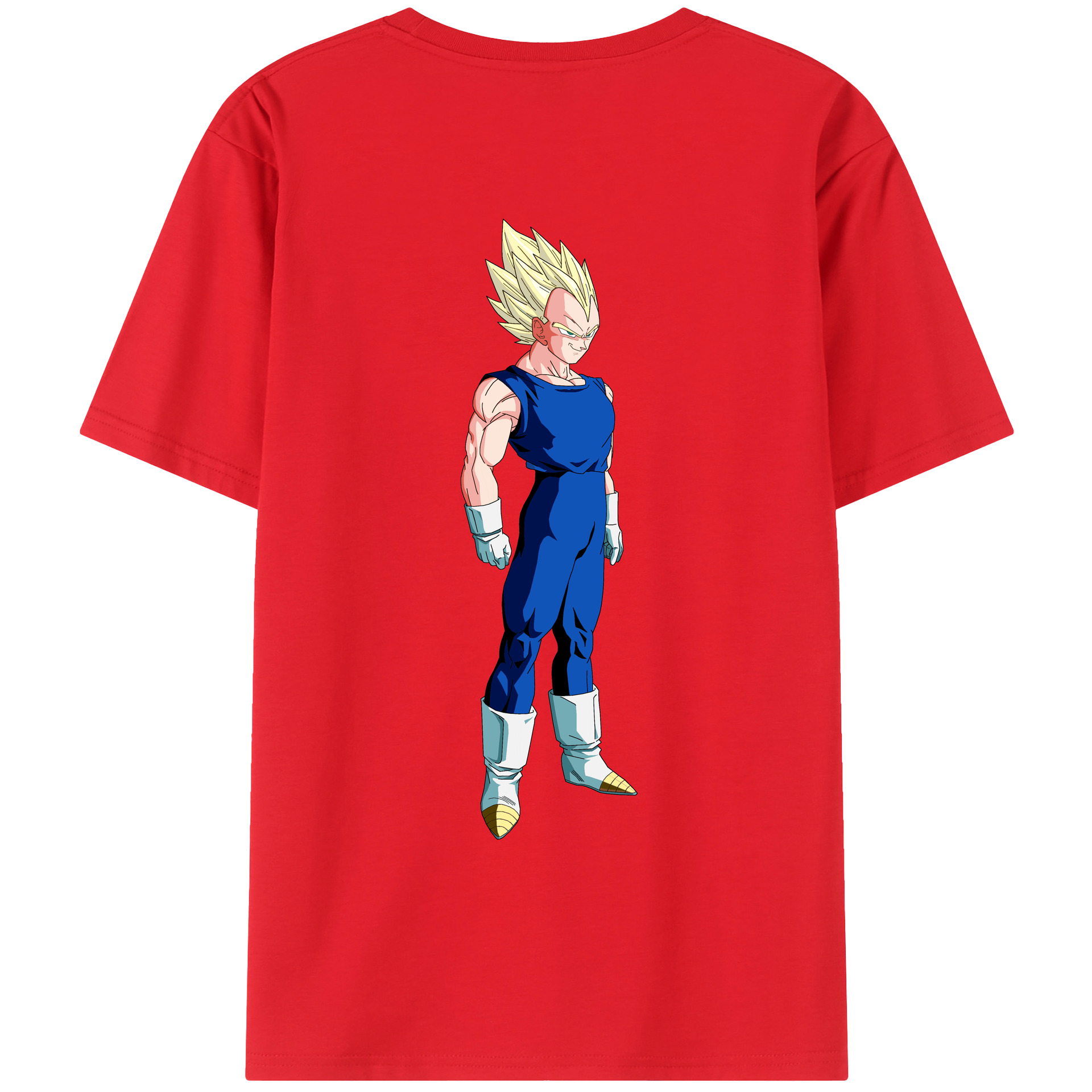 （画像用） ドラゴンボール ベジータ四世（Bejīta Yonsei）DRAGON BALL Vegeta IV 綿100％ メンズ半袖Tシャツ（バックプリント） 通気性