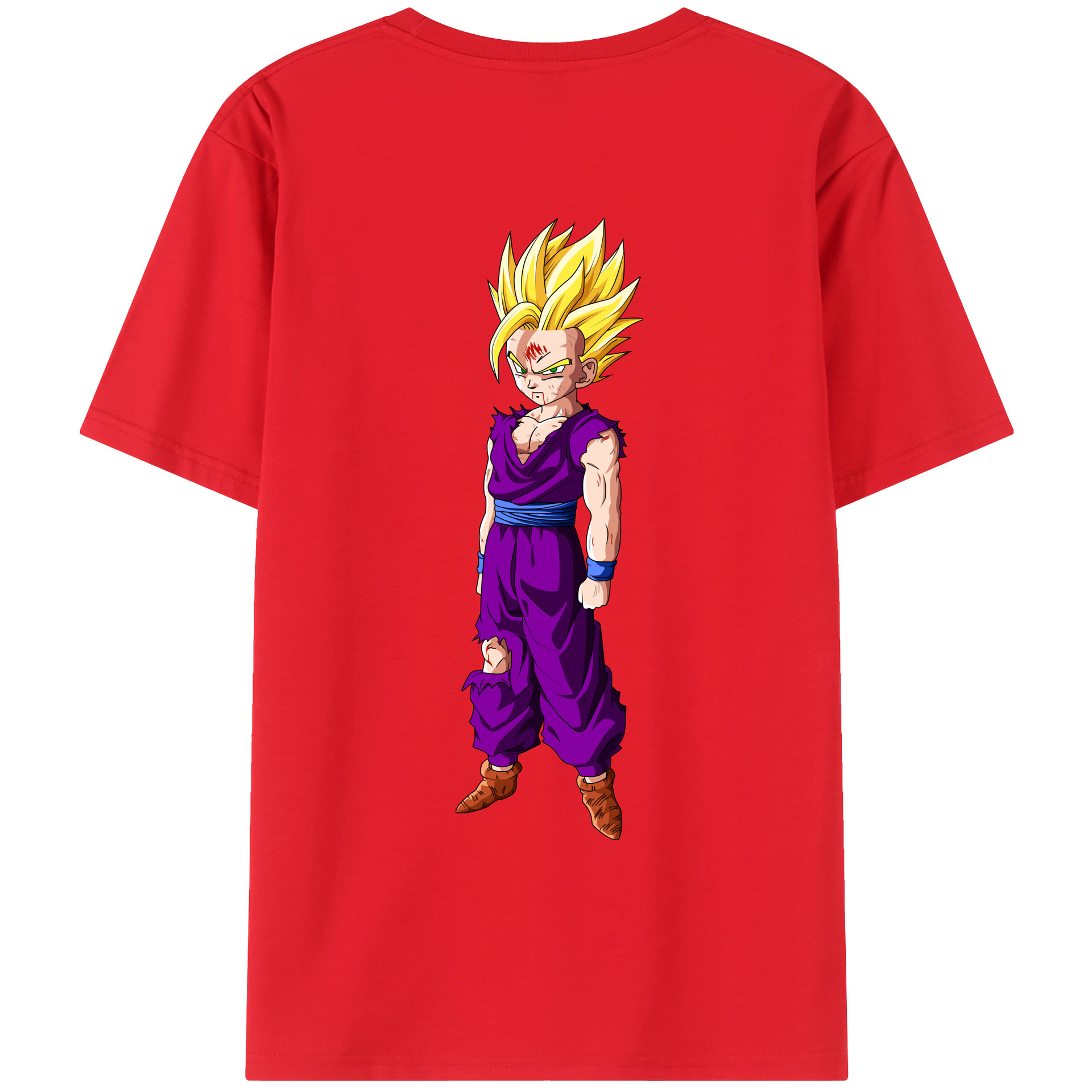 （画像用） ドラゴンボール 孫 悟飯（そんごはん）DRAGON BALL Son Gohan 綿100％ メンズ半袖Tシャツ（バックプリント） 通気性