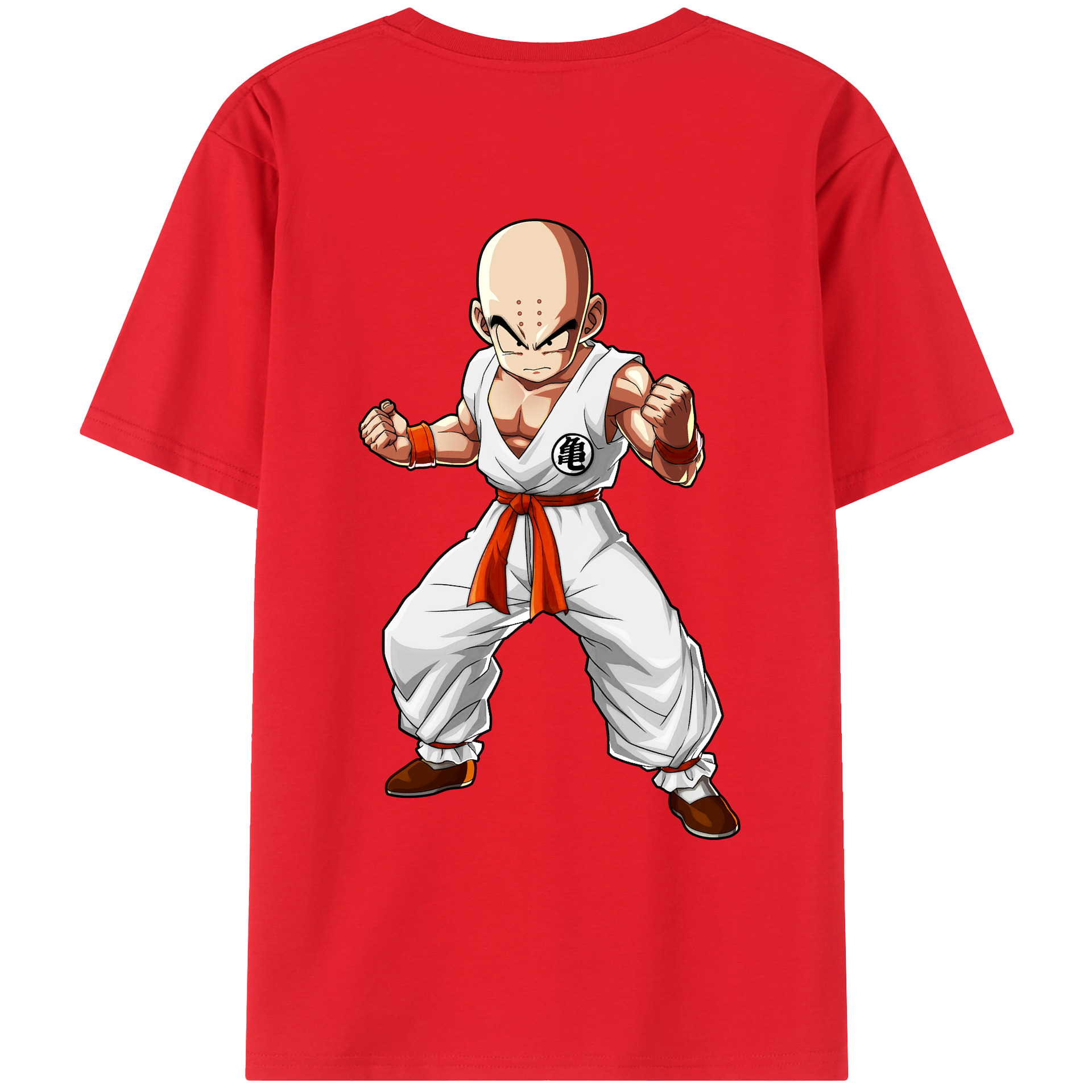 （画像用） ドラゴンボール クリリン DRAGON BALL krillin 綿100％ メンズ半袖Tシャツ（バックプリント） 通気性