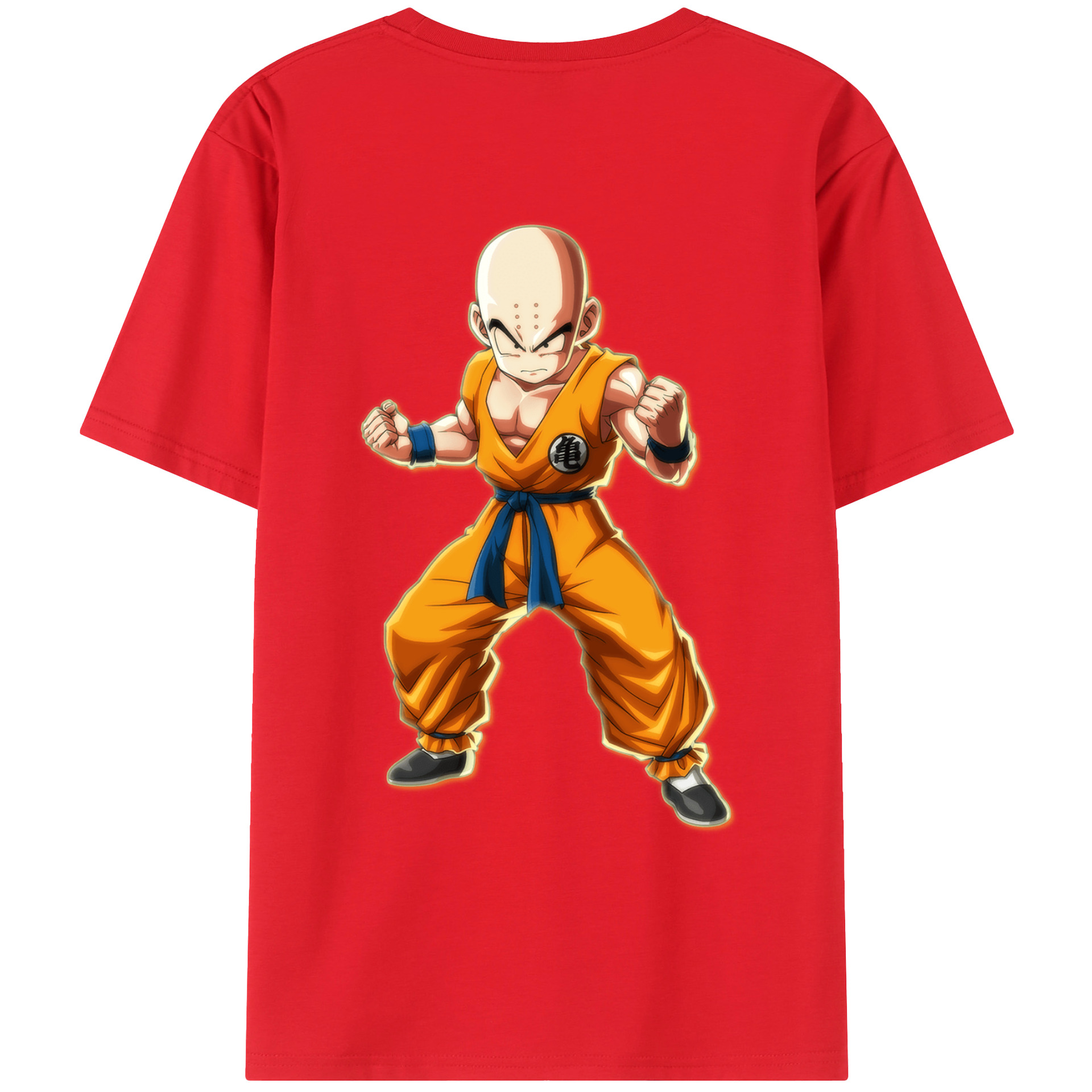 （画像用） ドラゴンボール クリリン DRAGON BALL krillin 綿100％ メンズ半袖Tシャツ（バックプリント） 通気性