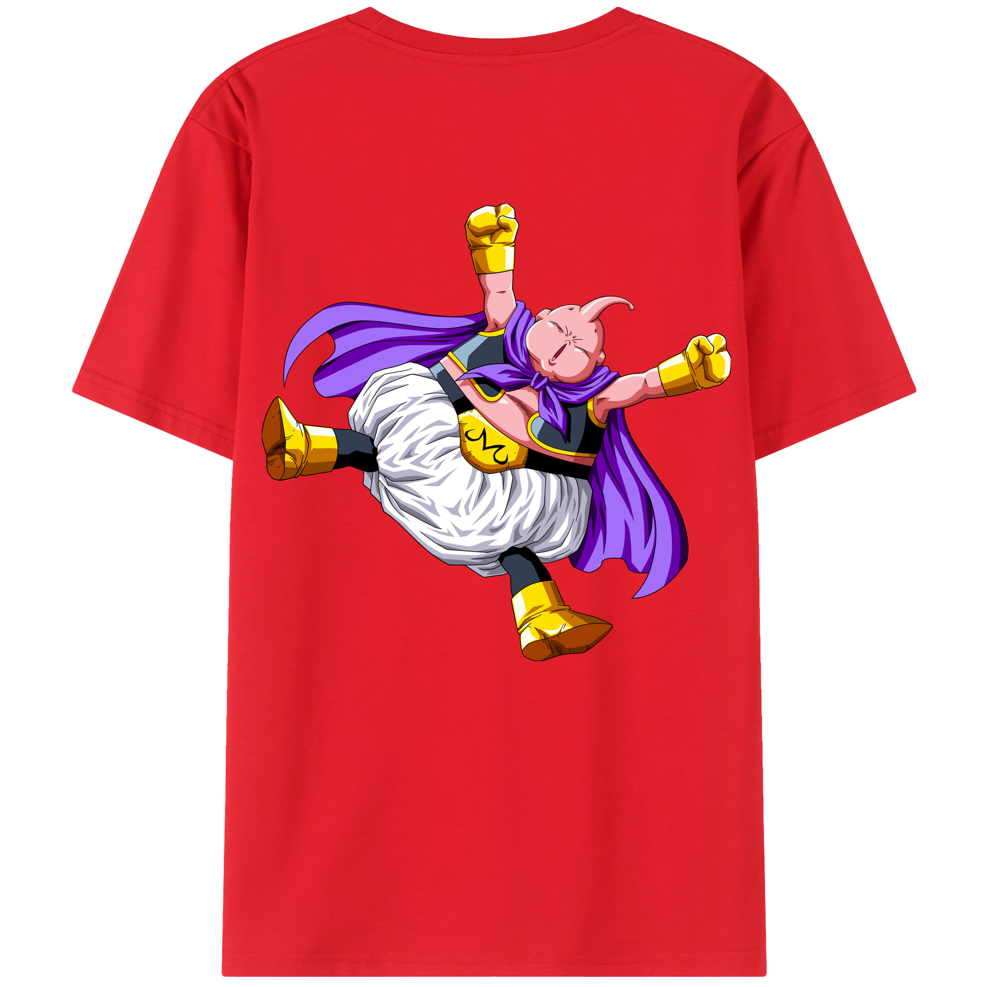 （画像用） ドラゴンボール 魔人ブウ DRAGON BALL Majin Buu 綿100％ メンズ半袖Tシャツ（バックプリント） 通気性