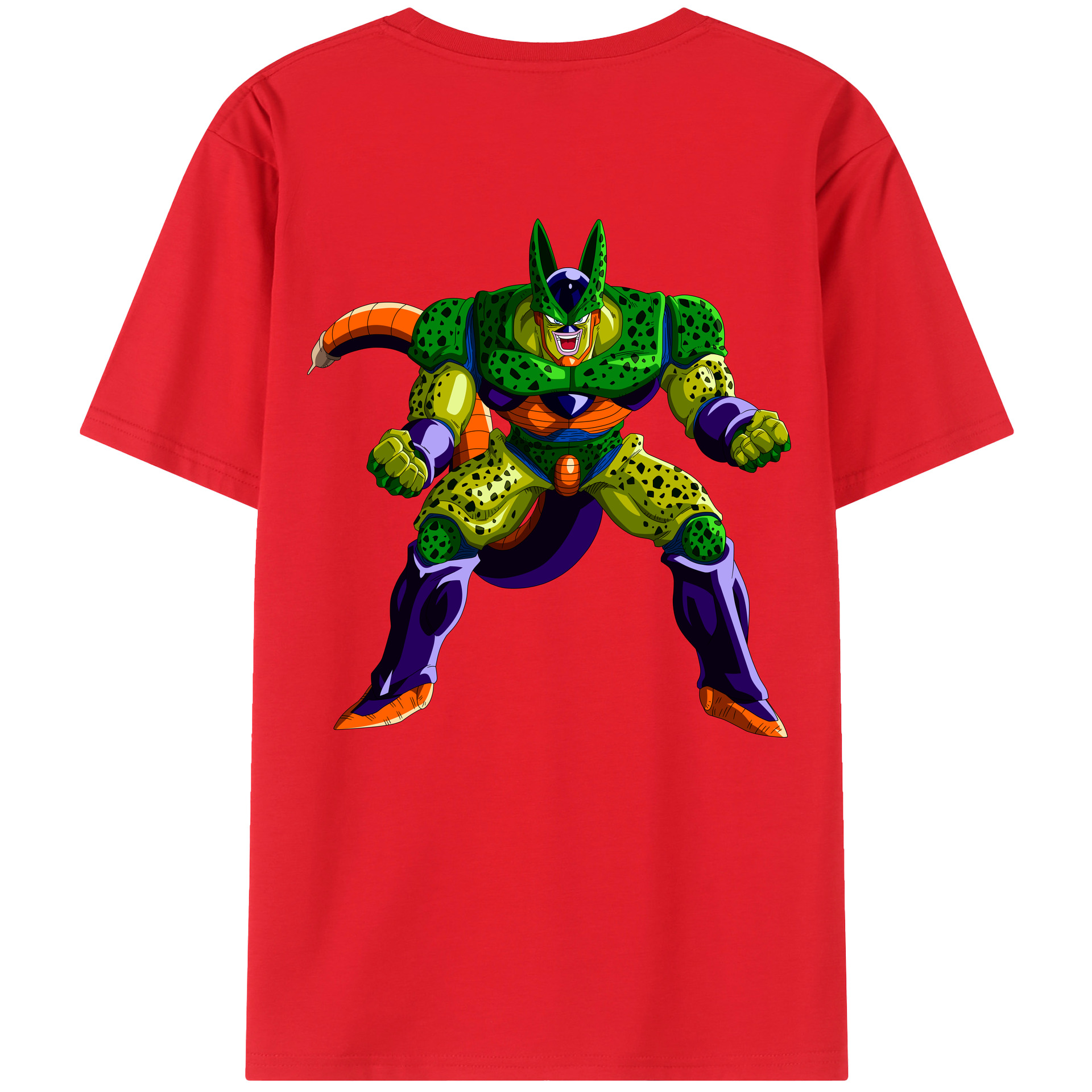 （画像用） ドラゴンボール セル DRAGON BALL Cell 綿100％ メンズ半袖Tシャツ（バックプリント） 通気性