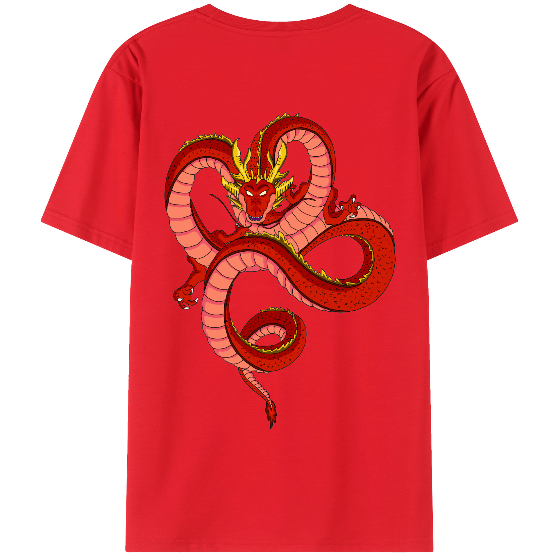 （画像用） ドラゴンボール 神龍 シェンロン DRAGON BALL Shenron 綿100％ メンズ半袖Tシャツ（バックプリント） 通気性