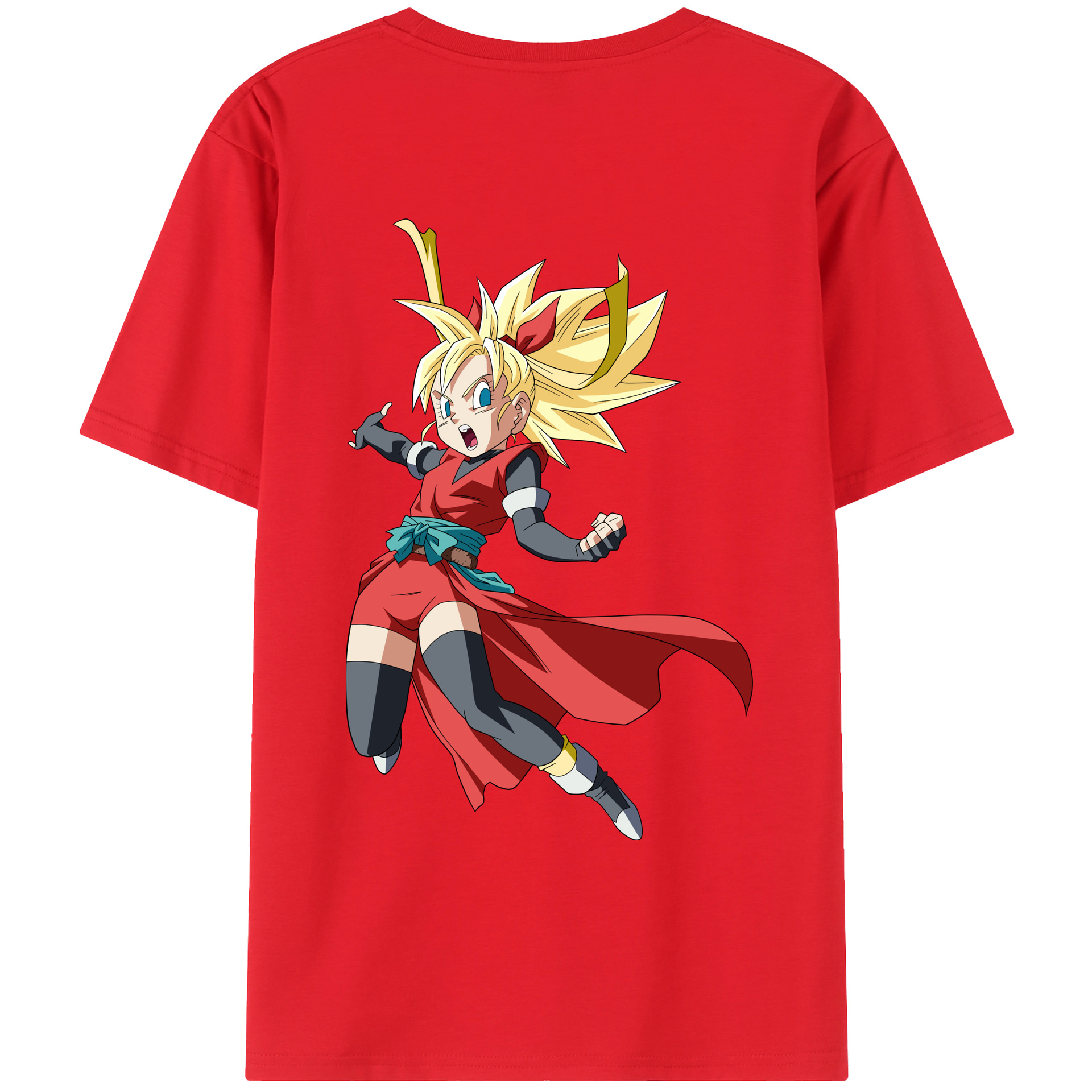 （画像用） ドラゴンボール カリフラ DRAGON BALL Caulifla 綿100％ メンズ半袖Tシャツ（バックプリント） 通気性