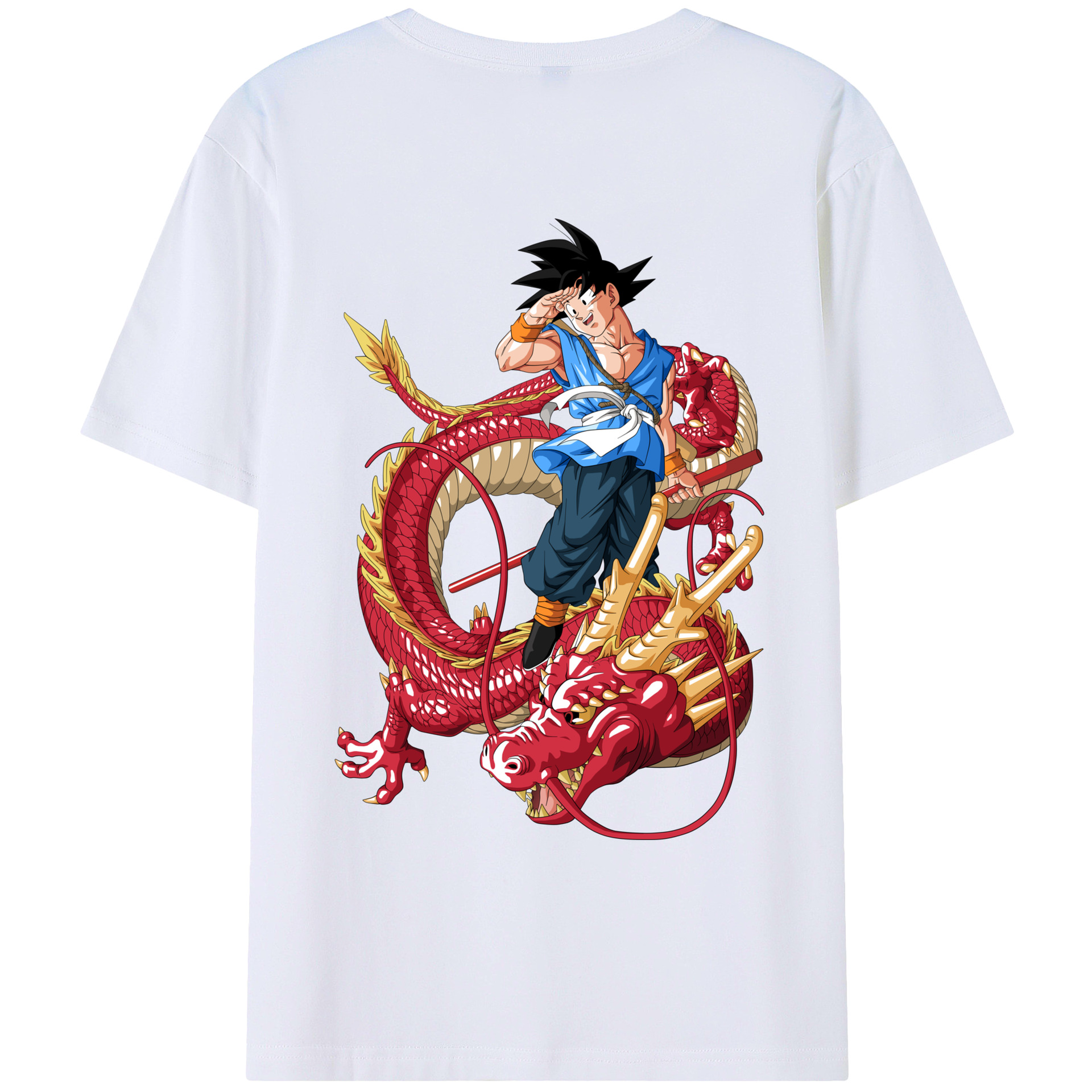 （画像用） ドラゴンボール 孫悟空（そん ごくう）Son Goku カカロット DRAGON BALL Kakarotto 綿100％ メンズ半袖Tシャツ（バックプリント） 通気性