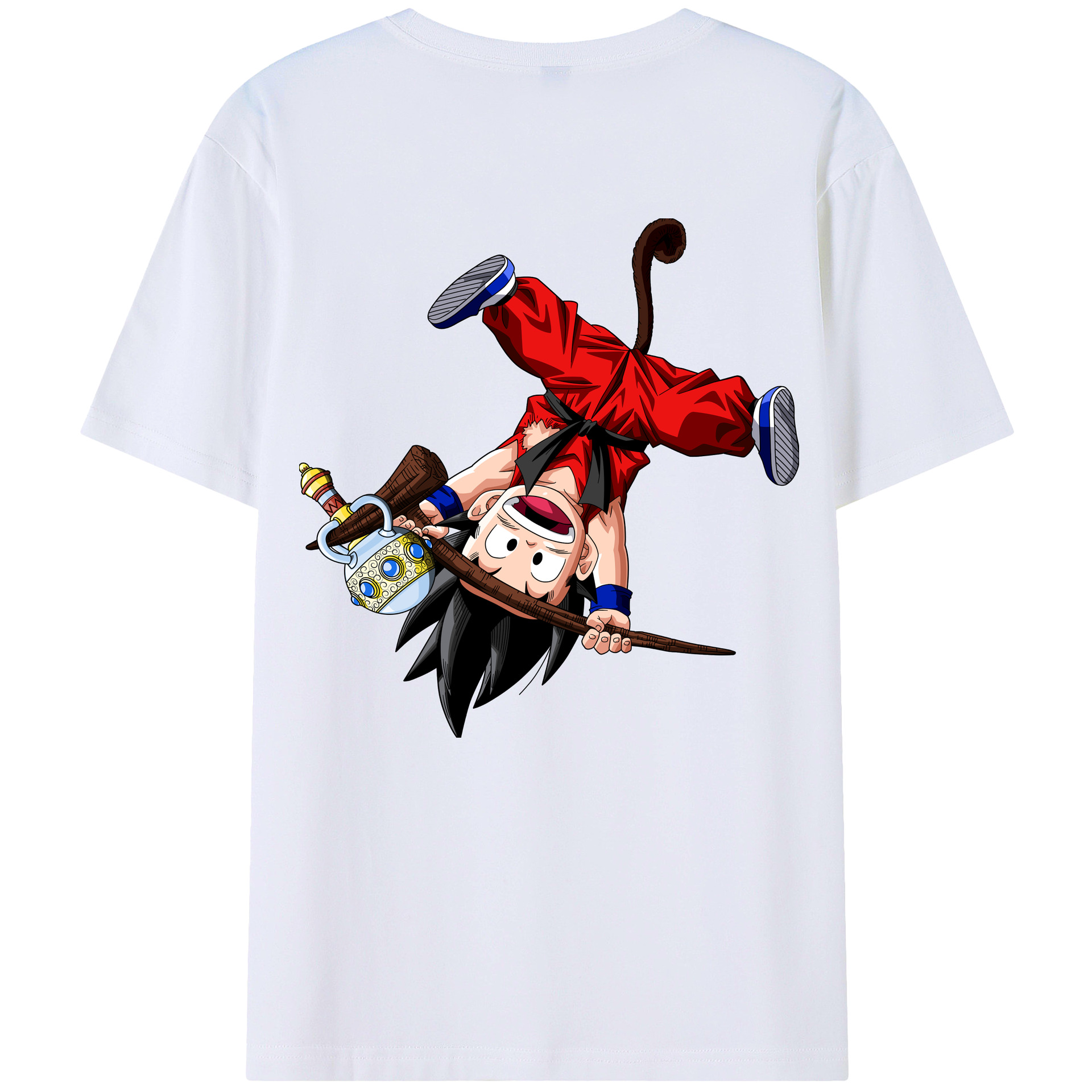 （画像用） ドラゴンボール 孫悟空（そん ごくう）Son Goku カカロット DRAGON BALL Kakarotto 綿100％ メンズ半袖Tシャツ（バックプリント） 通気性