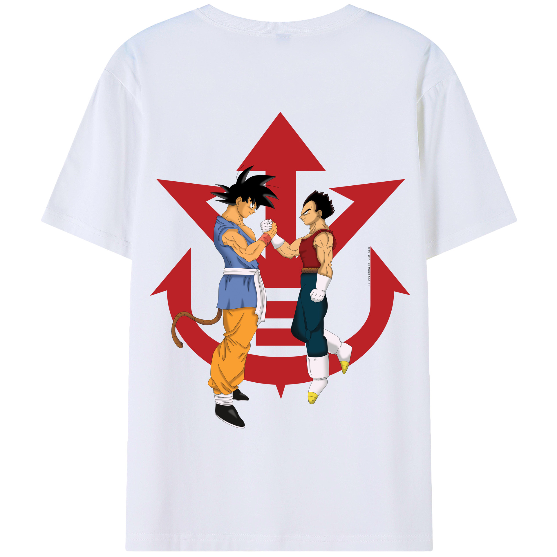 （画像用） ドラゴンボール 孫悟空（そん ごくう）Son Goku カカロット DRAGON BALL Kakarotto 綿100％ メンズ半袖Tシャツ（バックプリント） 通気性