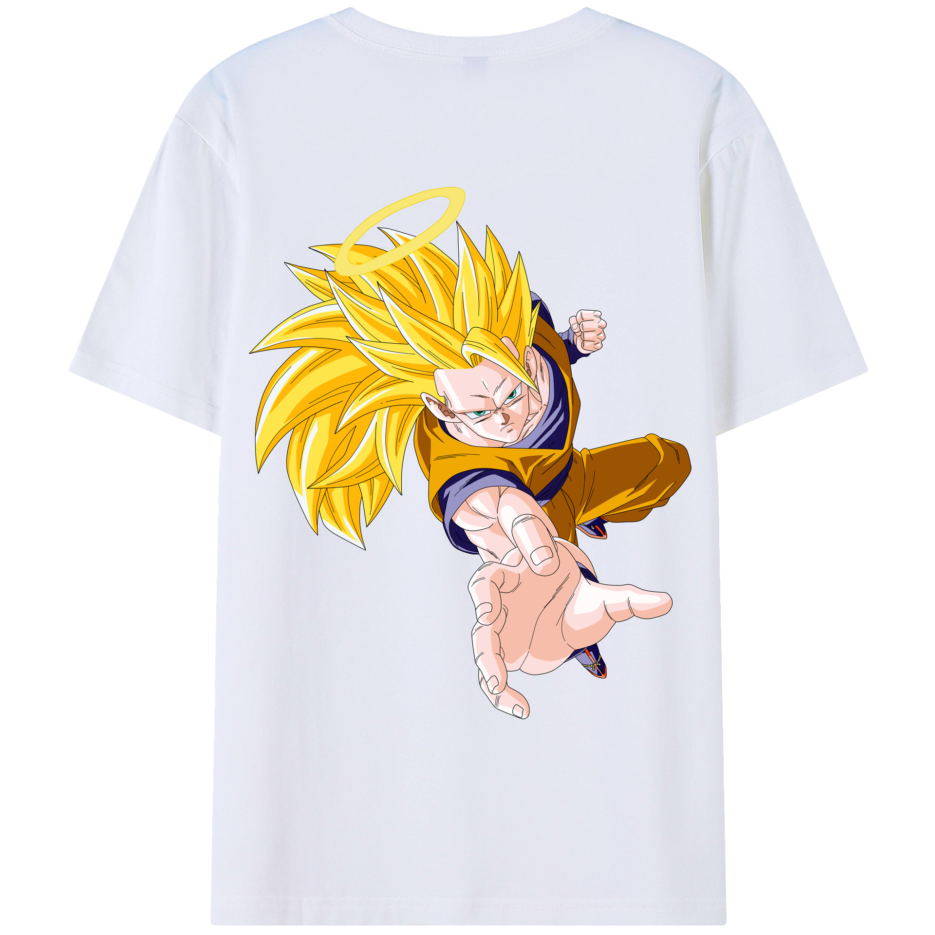 （画像用） ドラゴンボール 孫悟空（そん ごくう）Son Goku カカロット DRAGON BALL Kakarotto 綿100％ メンズ半袖Tシャツ（バックプリント） 通気性