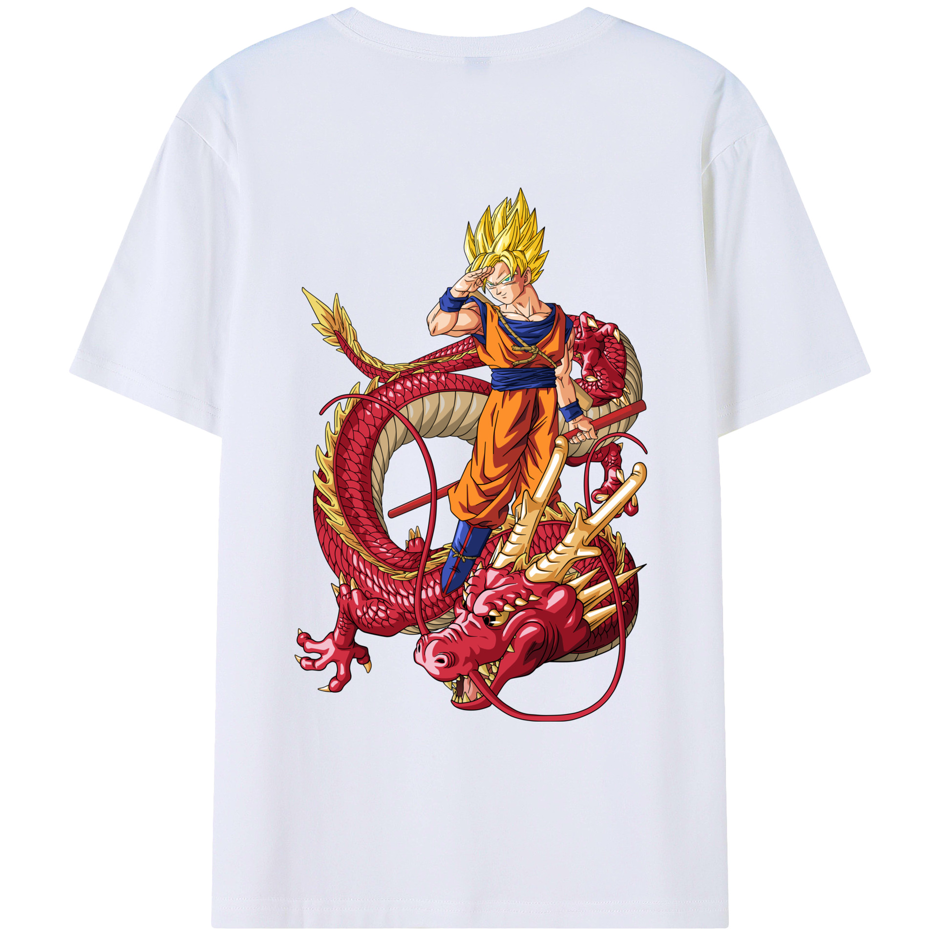 （画像用） ドラゴンボール 孫悟空（そん ごくう）Son Goku カカロット DRAGON BALL Kakarotto 綿100％ メンズ半袖Tシャツ（バックプリント） 通気性
