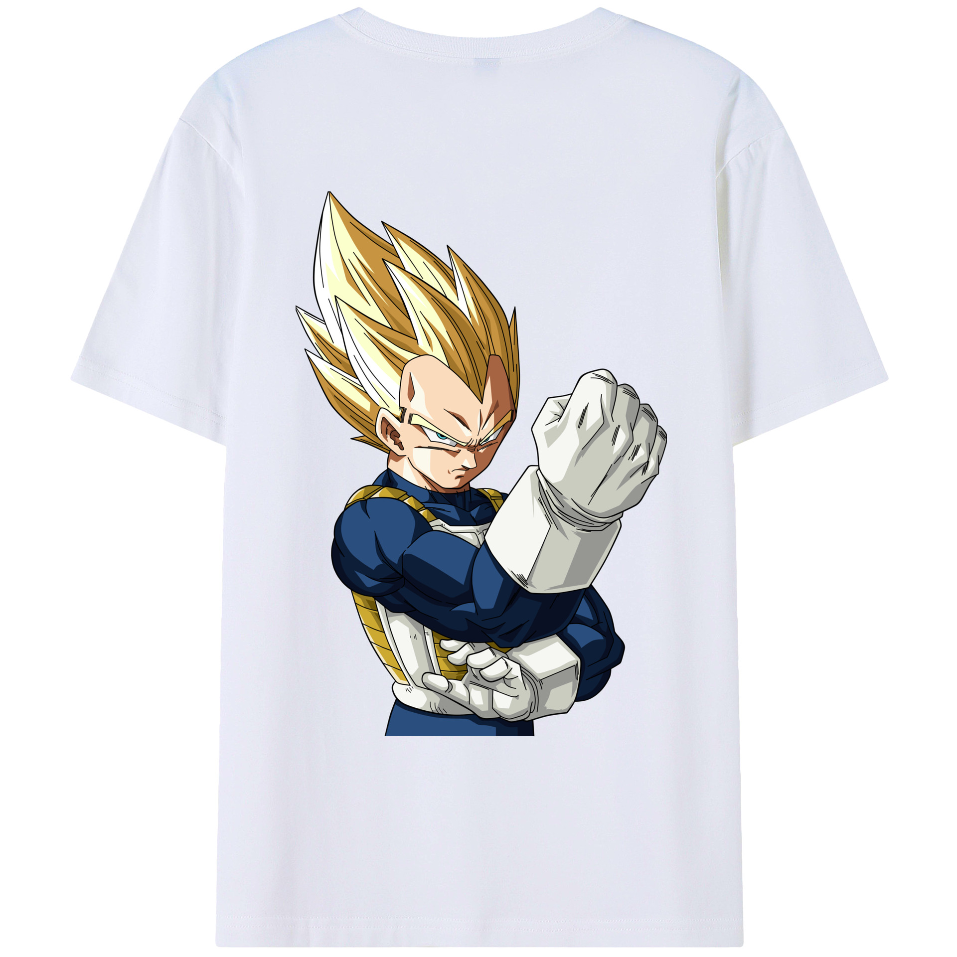 （画像用） ドラゴンボール ベジータ四世（Bejīta Yonsei）DRAGON BALL Vegeta IV 綿100％ メンズ半袖Tシャツ（バックプリント） 通気性