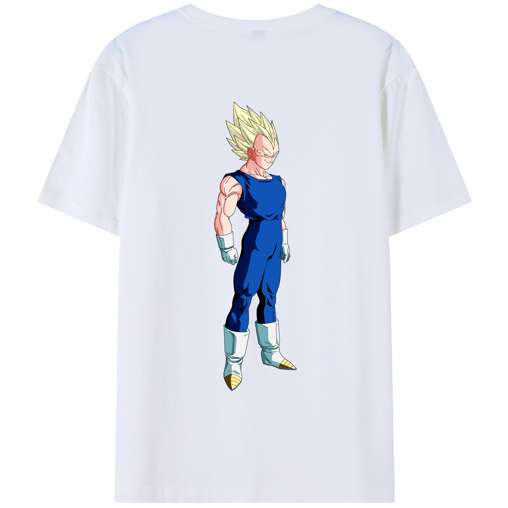 （画像用） ドラゴンボール ベジータ四世（Bejīta Yonsei）DRAGON BALL Vegeta IV 綿100％ メンズ半袖Tシャツ（バックプリント） 通気性