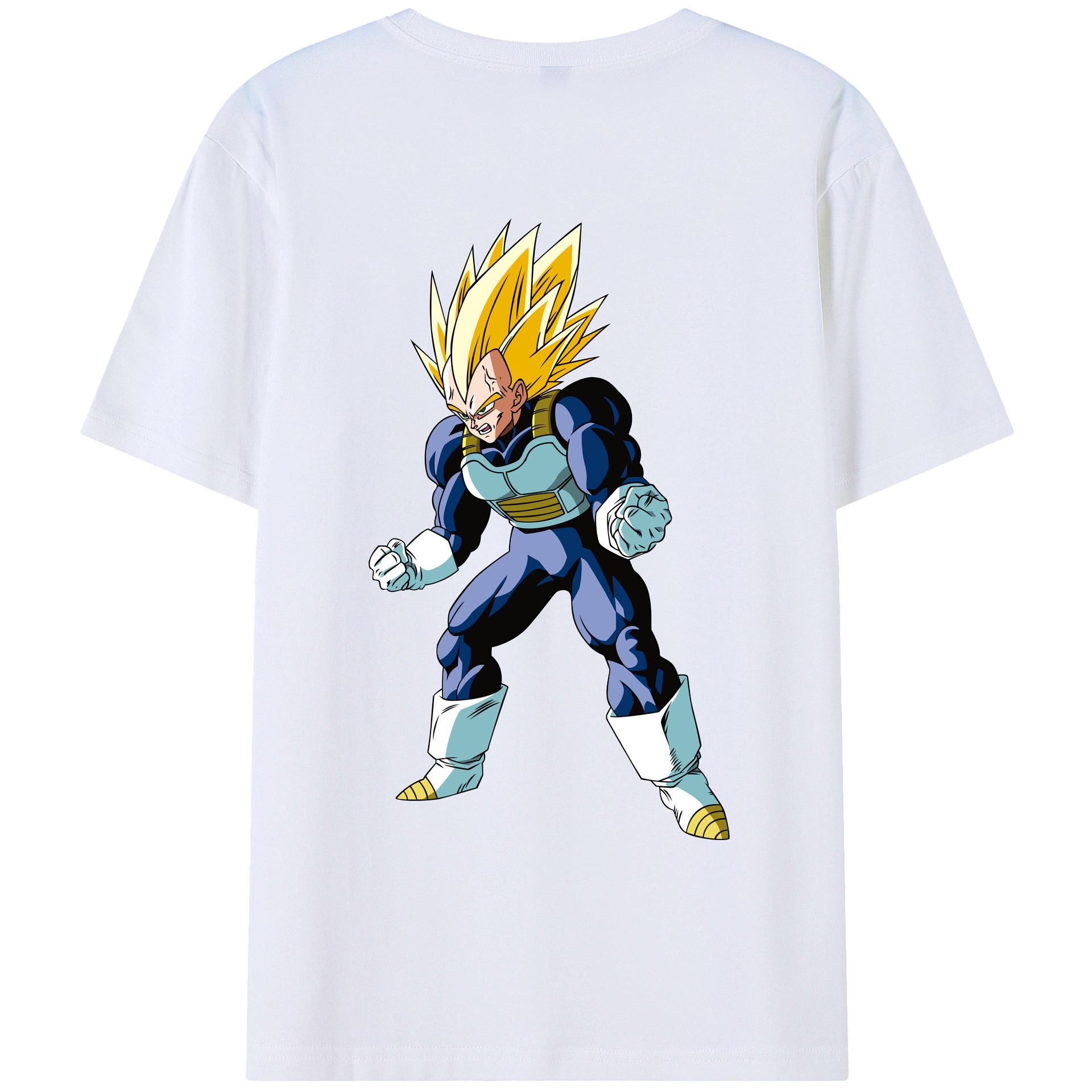 （画像用） ドラゴンボール ベジータ四世（Bejīta Yonsei）DRAGON BALL Vegeta IV 綿100％ メンズ半袖Tシャツ（バックプリント） 通気性