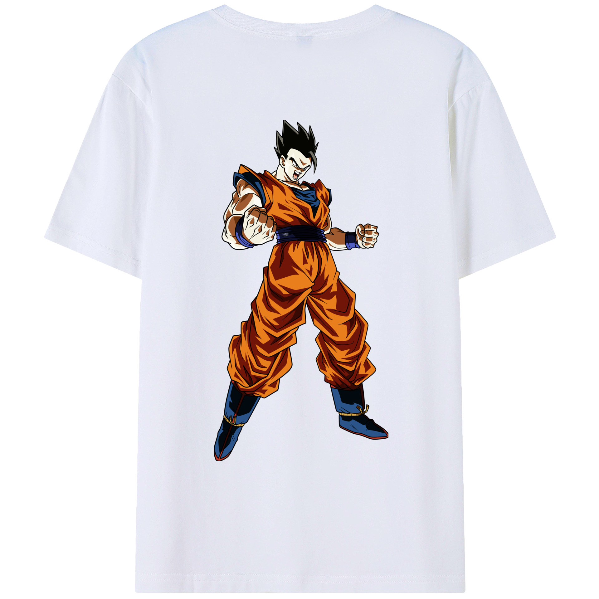 （画像用） ドラゴンボール 孫 悟飯（そんごはん）DRAGON BALL Son Gohan 綿100％ メンズ半袖Tシャツ（バックプリント） 通気性