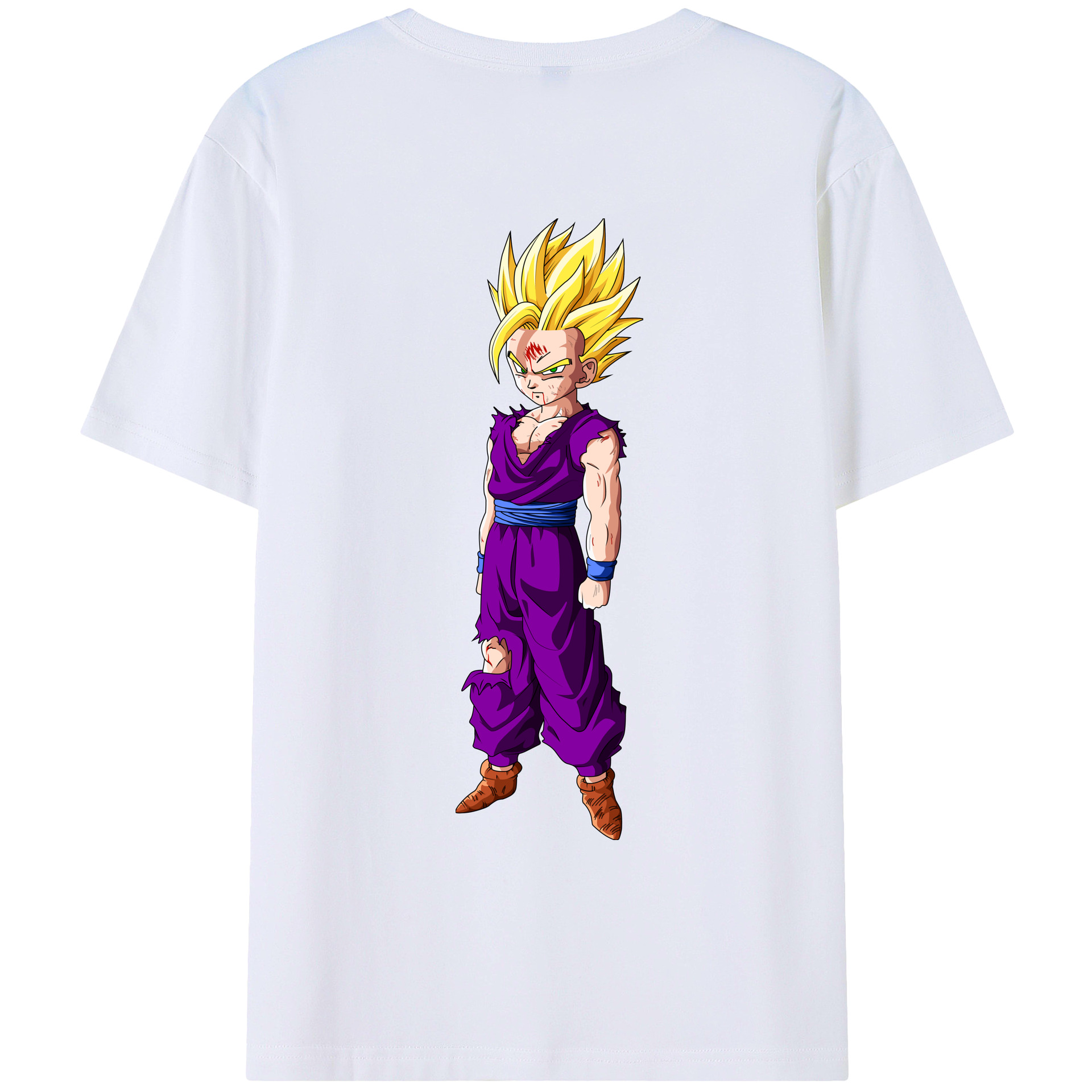 （画像用） ドラゴンボール 孫 悟飯（そんごはん）DRAGON BALL Son Gohan 綿100％ メンズ半袖Tシャツ（バックプリント） 通気性