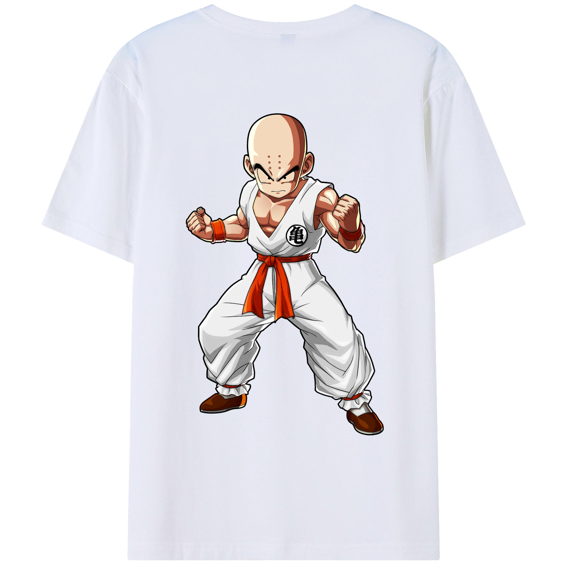 （画像用） ドラゴンボール クリリン DRAGON BALL krillin 綿100％ メンズ半袖Tシャツ（バックプリント） 通気性