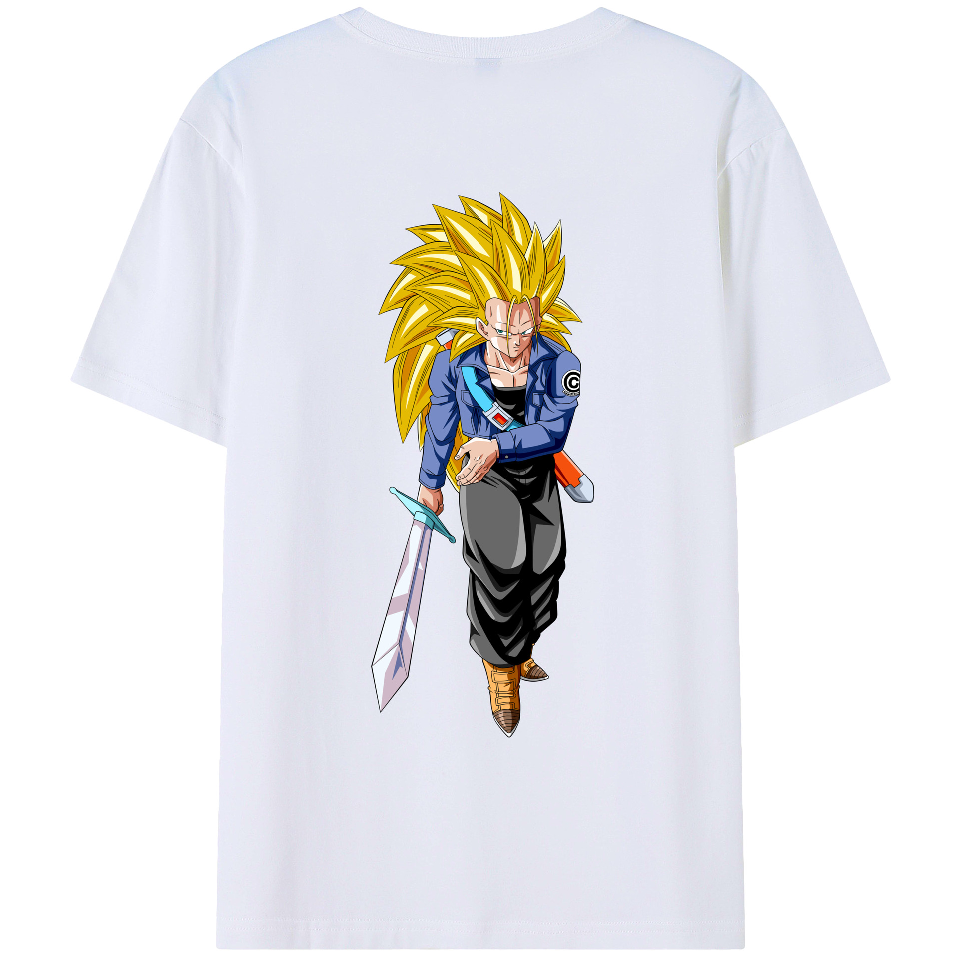 （画像用） ドラゴンボール トランクス（Torankusu）DRAGON BALL Trunks 綿100％ メンズ半袖Tシャツ（バックプリント） 通気性
