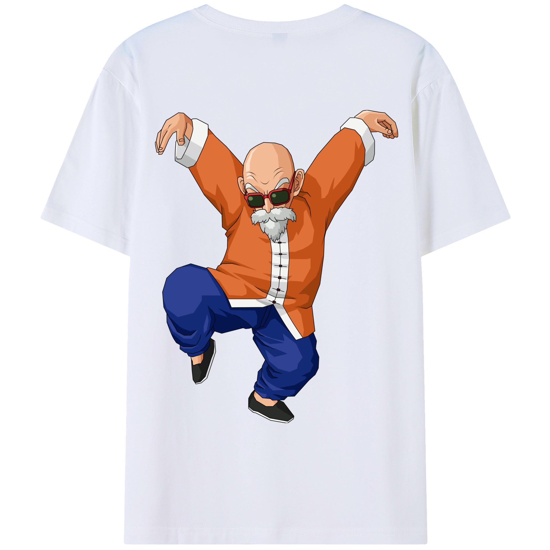 （画像用） ドラゴンボール 亀仙人（かめせんにん） DRAGON BALL Master Roshi Kame Sennin 綿100％ メンズ半袖Tシャツ（バックプリント） 通気性