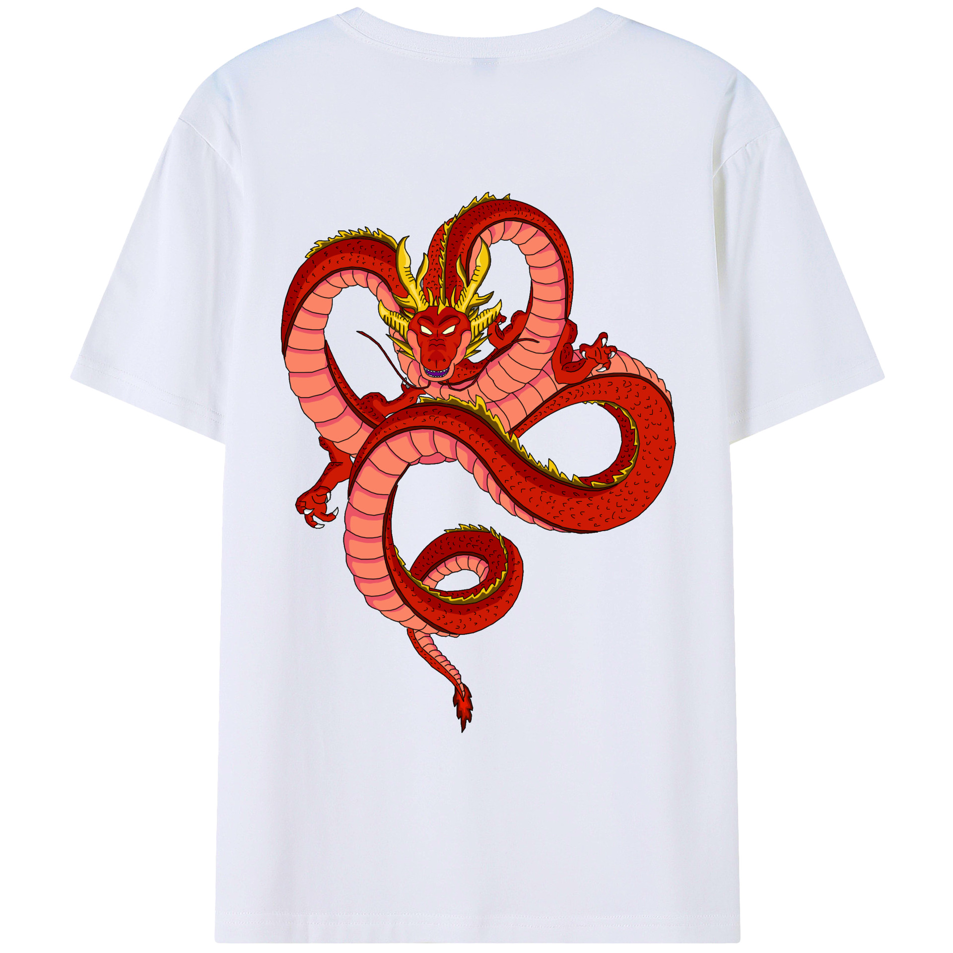 （画像用） ドラゴンボール 神龍 シェンロン DRAGON BALL Shenron 綿100％ メンズ半袖Tシャツ（バックプリント） 通気性