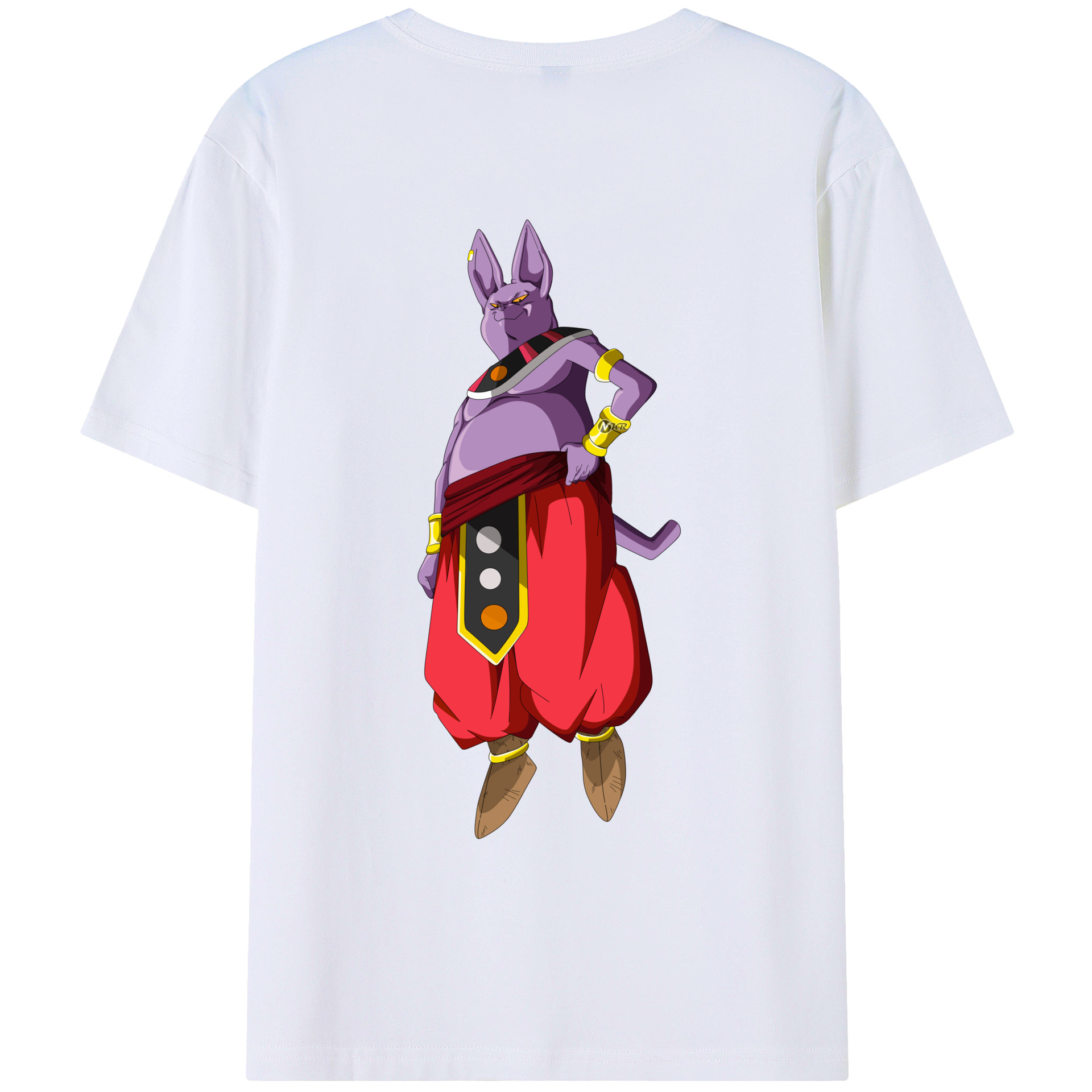 （画像用） ドラゴンボール シャンパ DRAGON BALL Champa 綿100％ メンズ半袖Tシャツ（バックプリント） 通気性